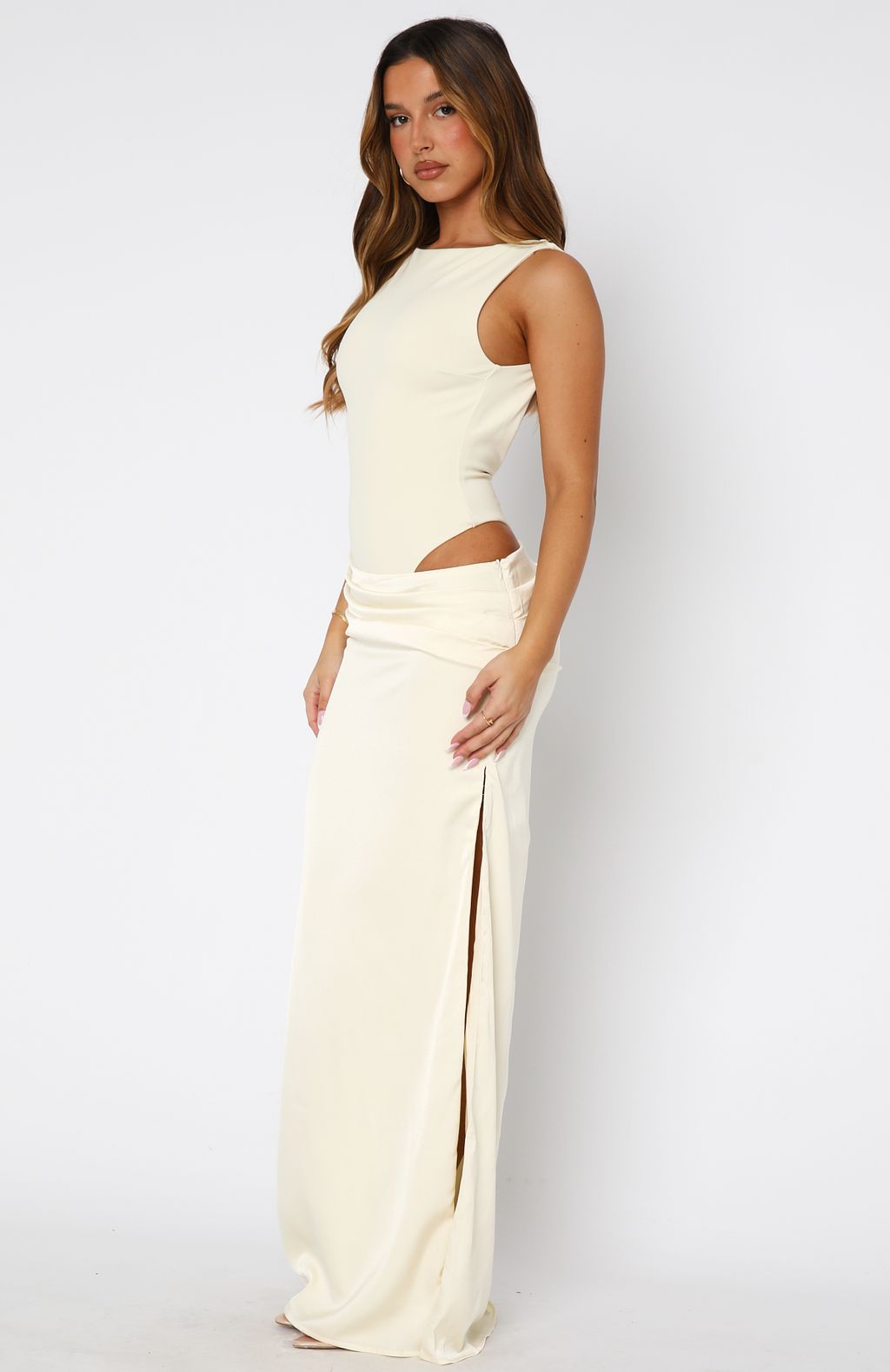 Moonlight Muse Maxi Dress Lemon - Image 4