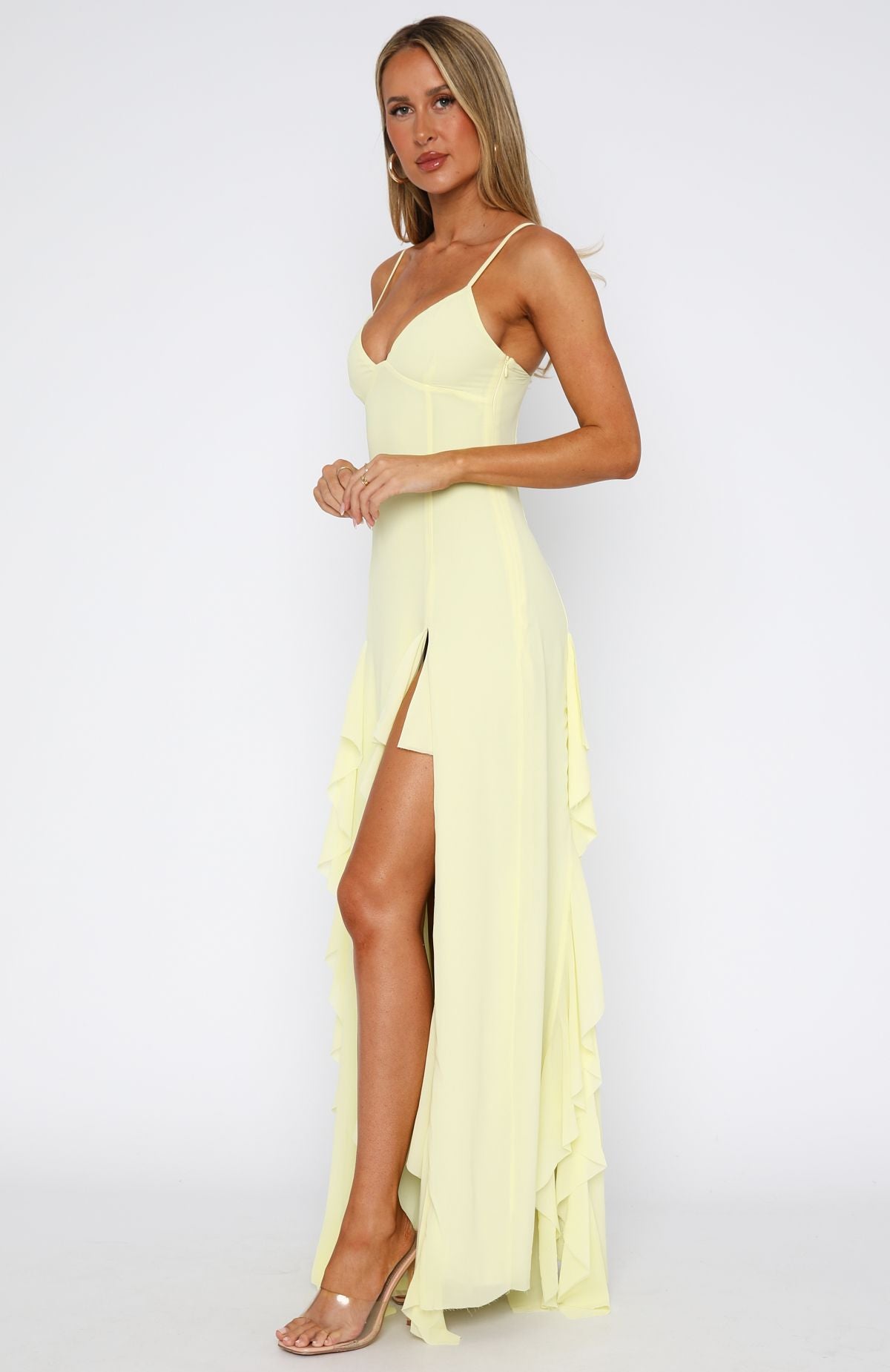 Summer Solstice Maxi Dress Lemon - Image 4