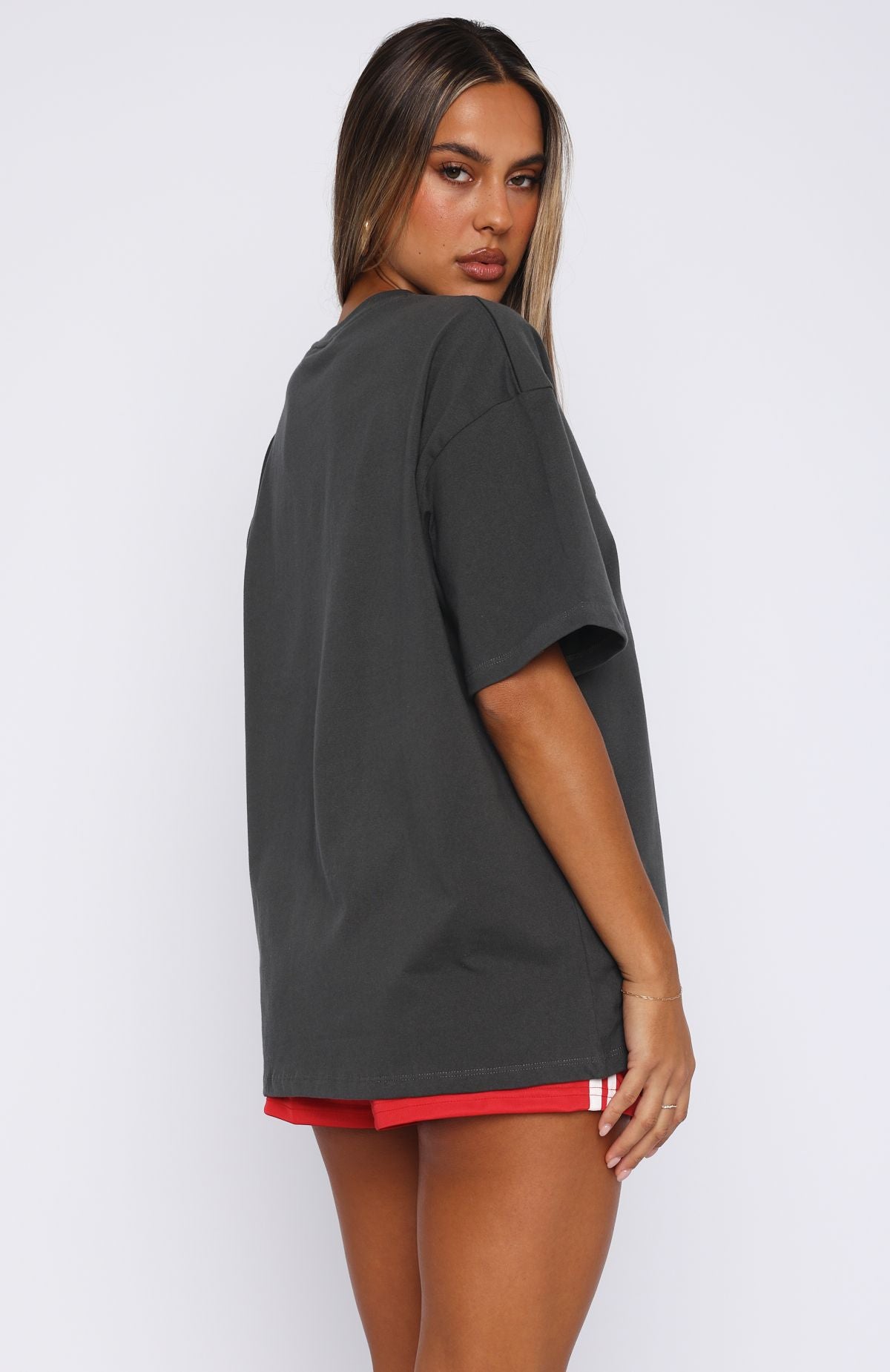 She's Too Nice Oversized Tee Charcoal - Image 4