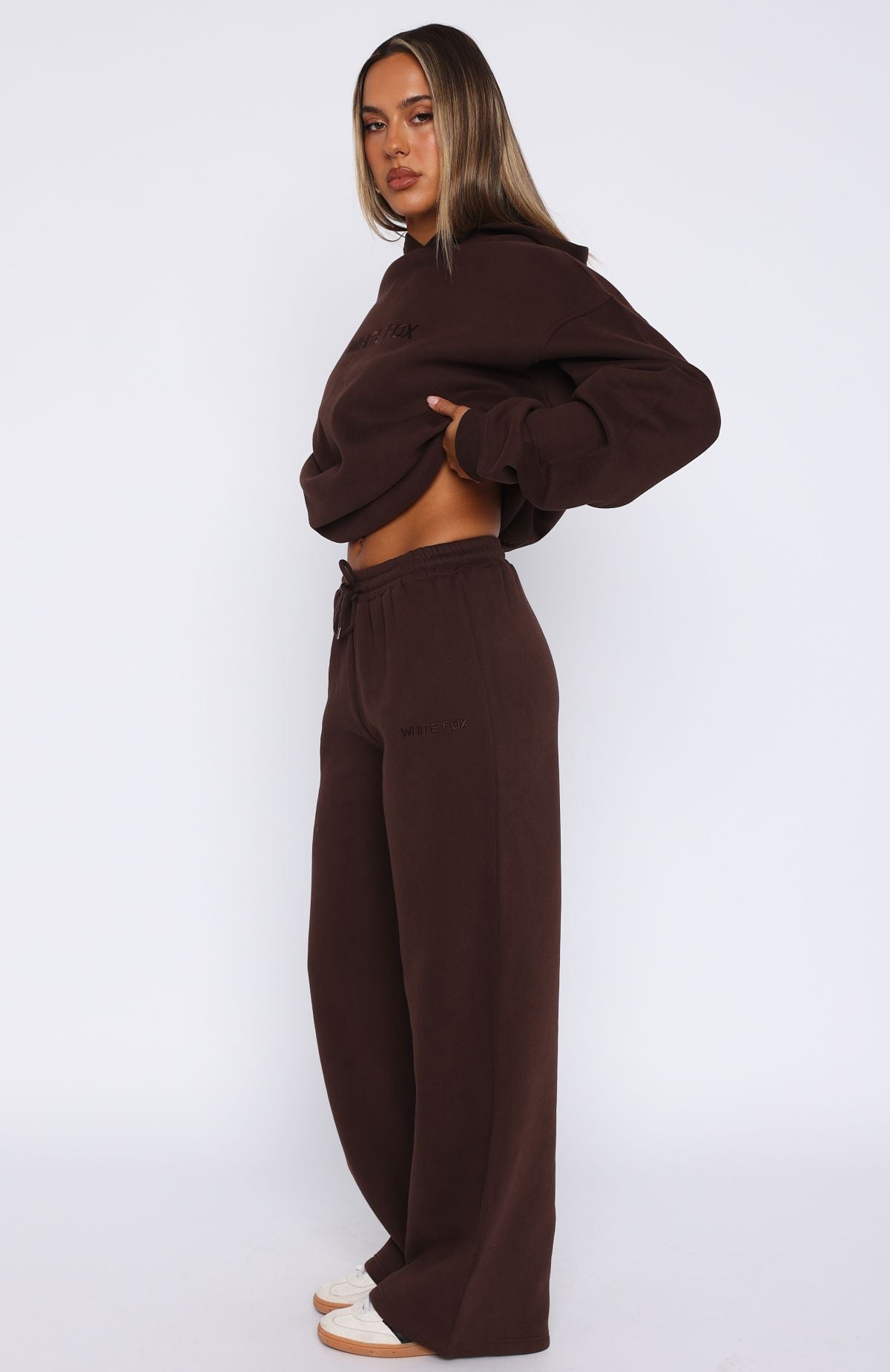 Stay Lifted Wide Leg Sweatpants Bitter Chocolate - Image 3