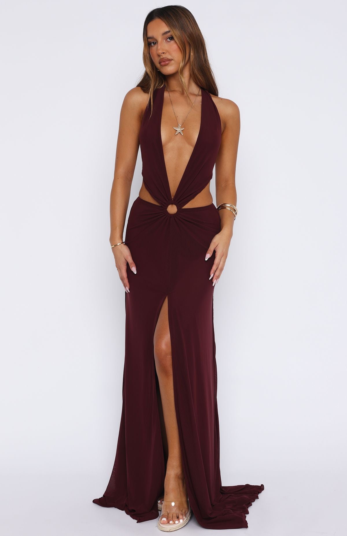 Tuscany Twilight Maxi Dress Plum - Image 2