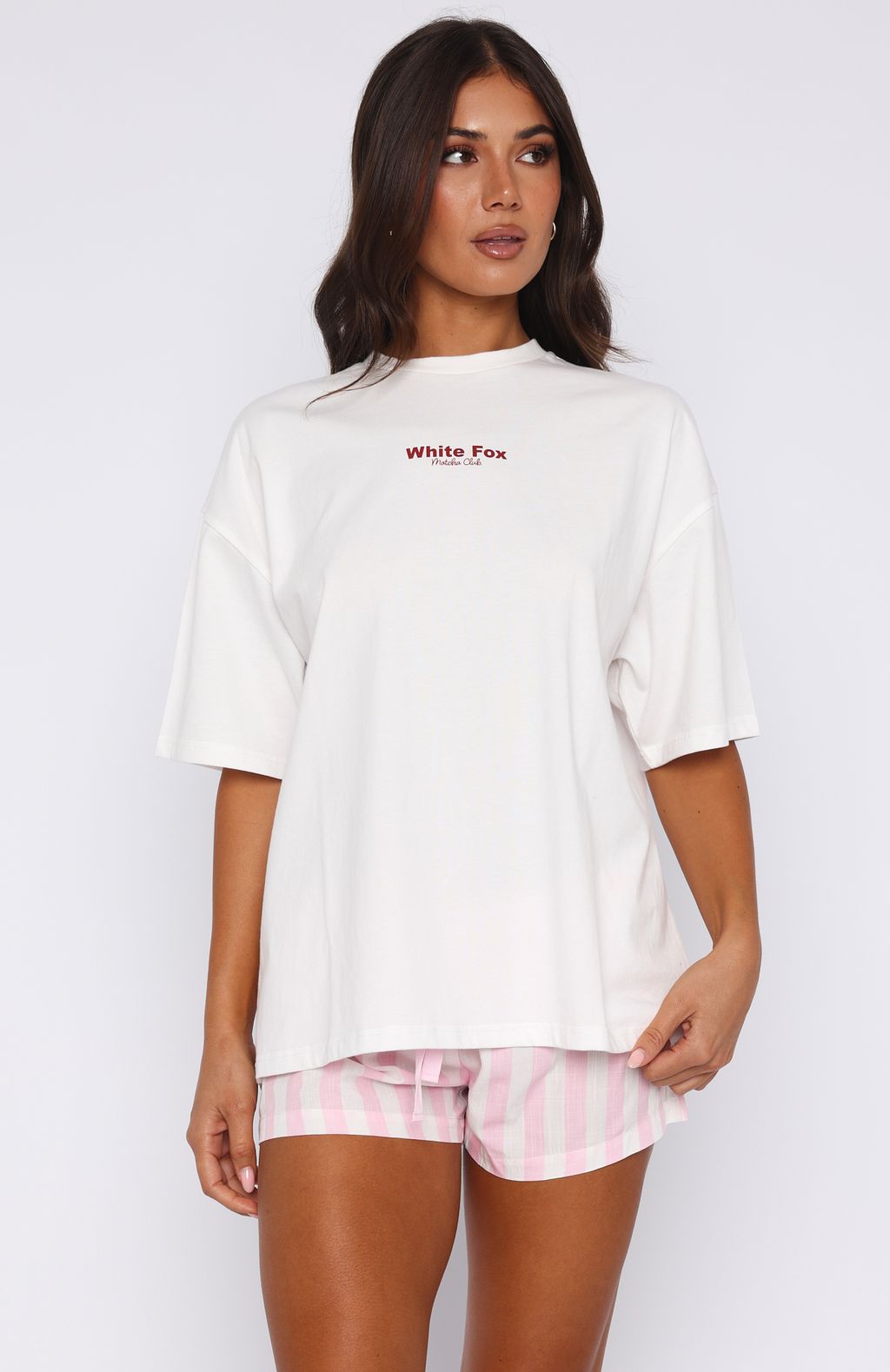 Matcha Club Pyjama Oversized Tee White - Image 2