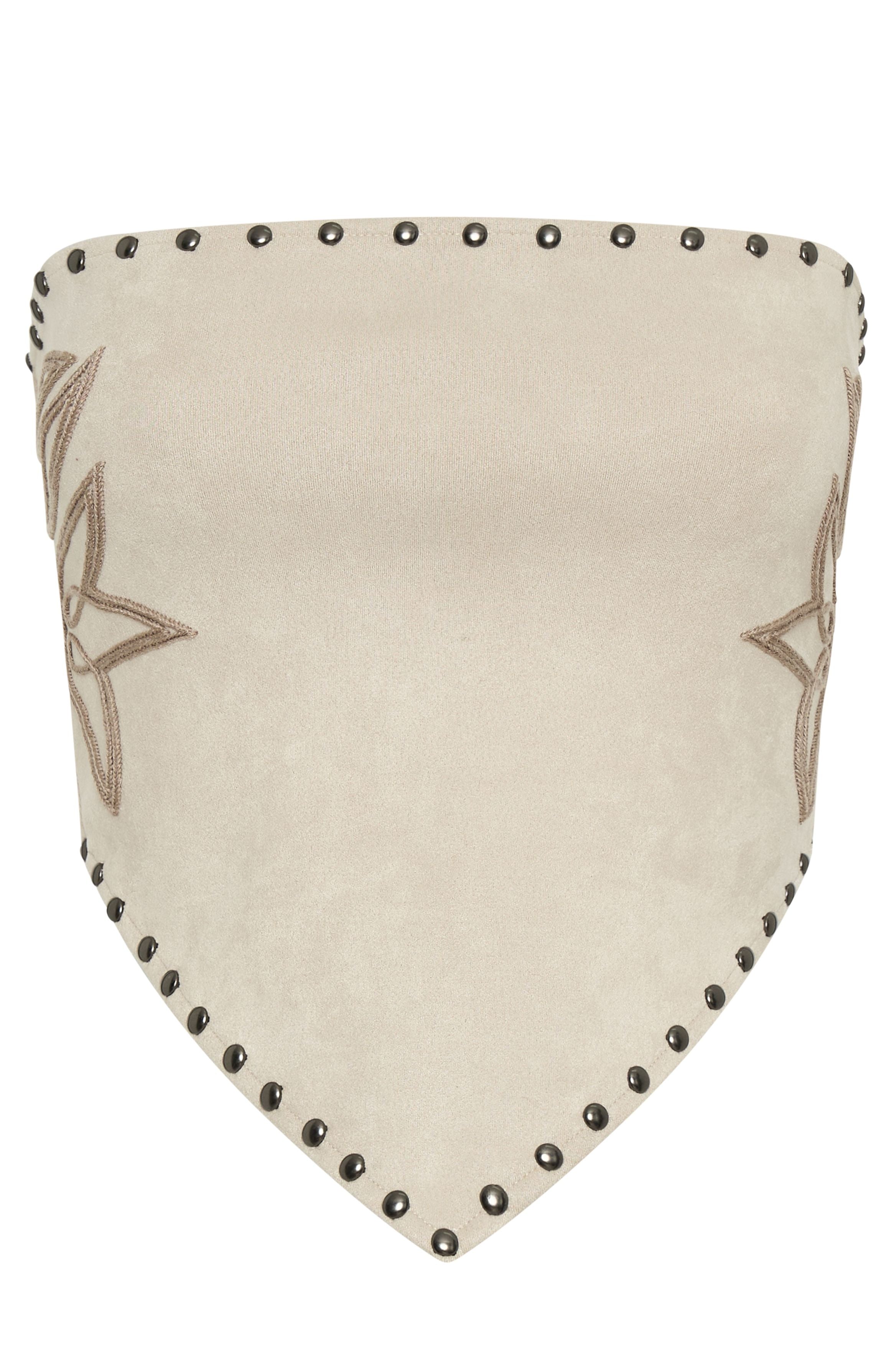 Rumours Strapless Faux Suede Top Blonde - Image 5