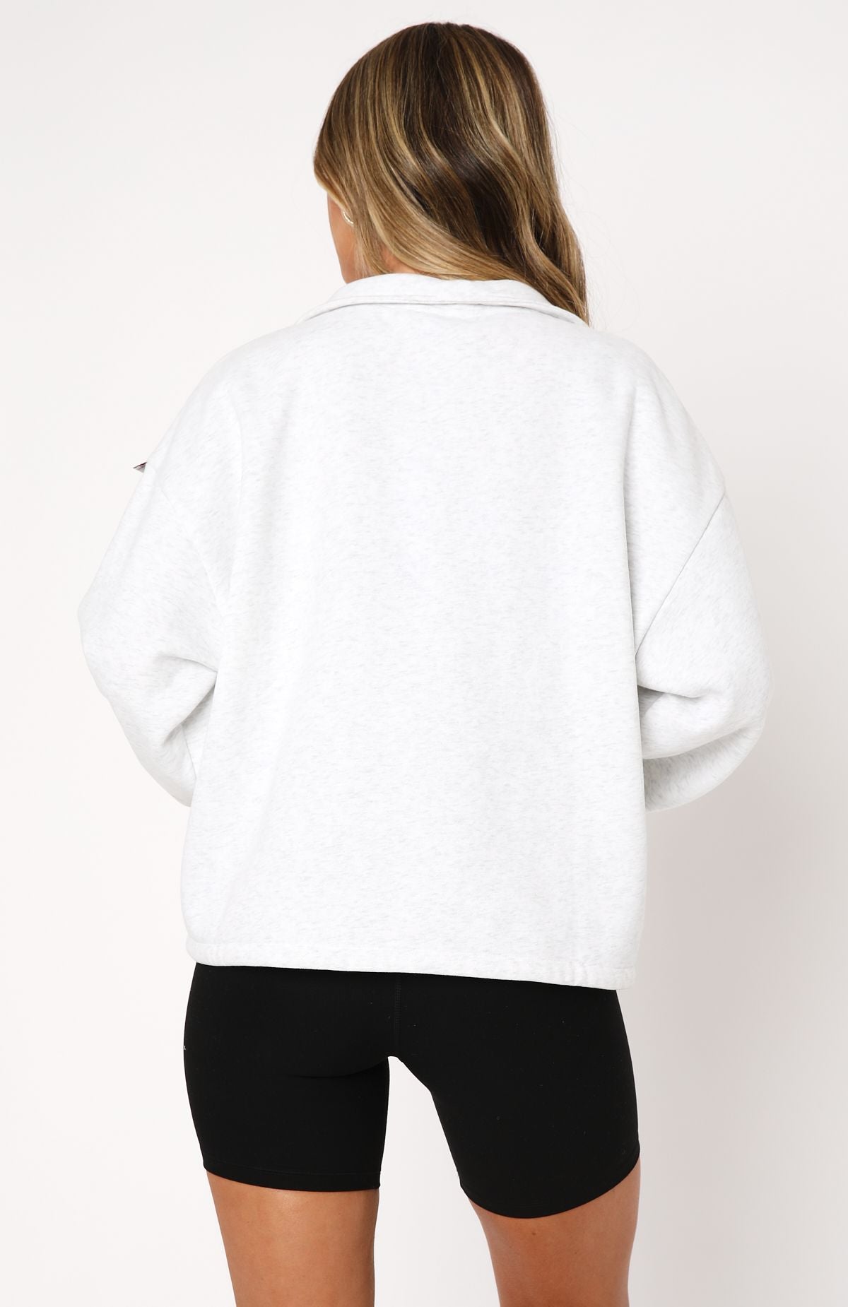 Don't Look Now Zip Front Sweater Grey Marle - Image 4