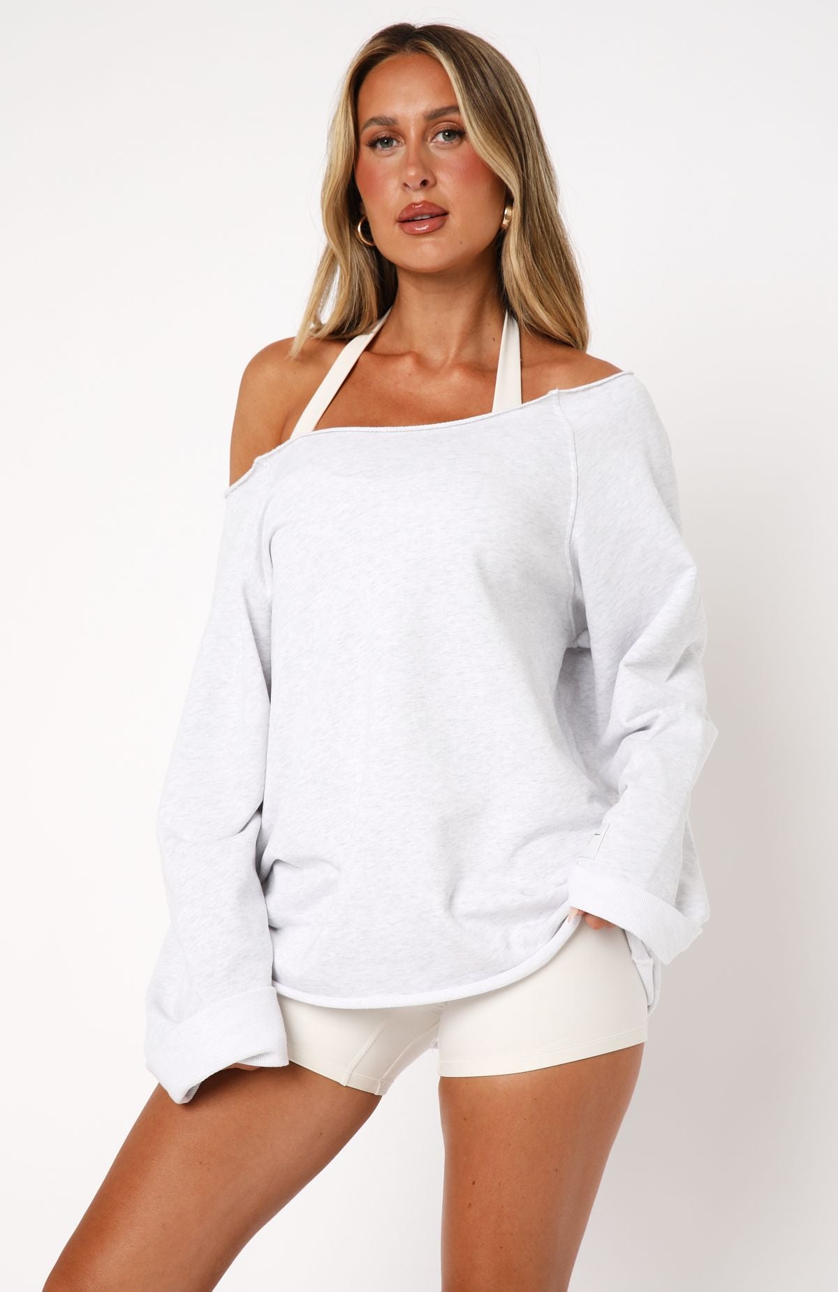 Call It Love Sweater Light Grey Marle - Image 2