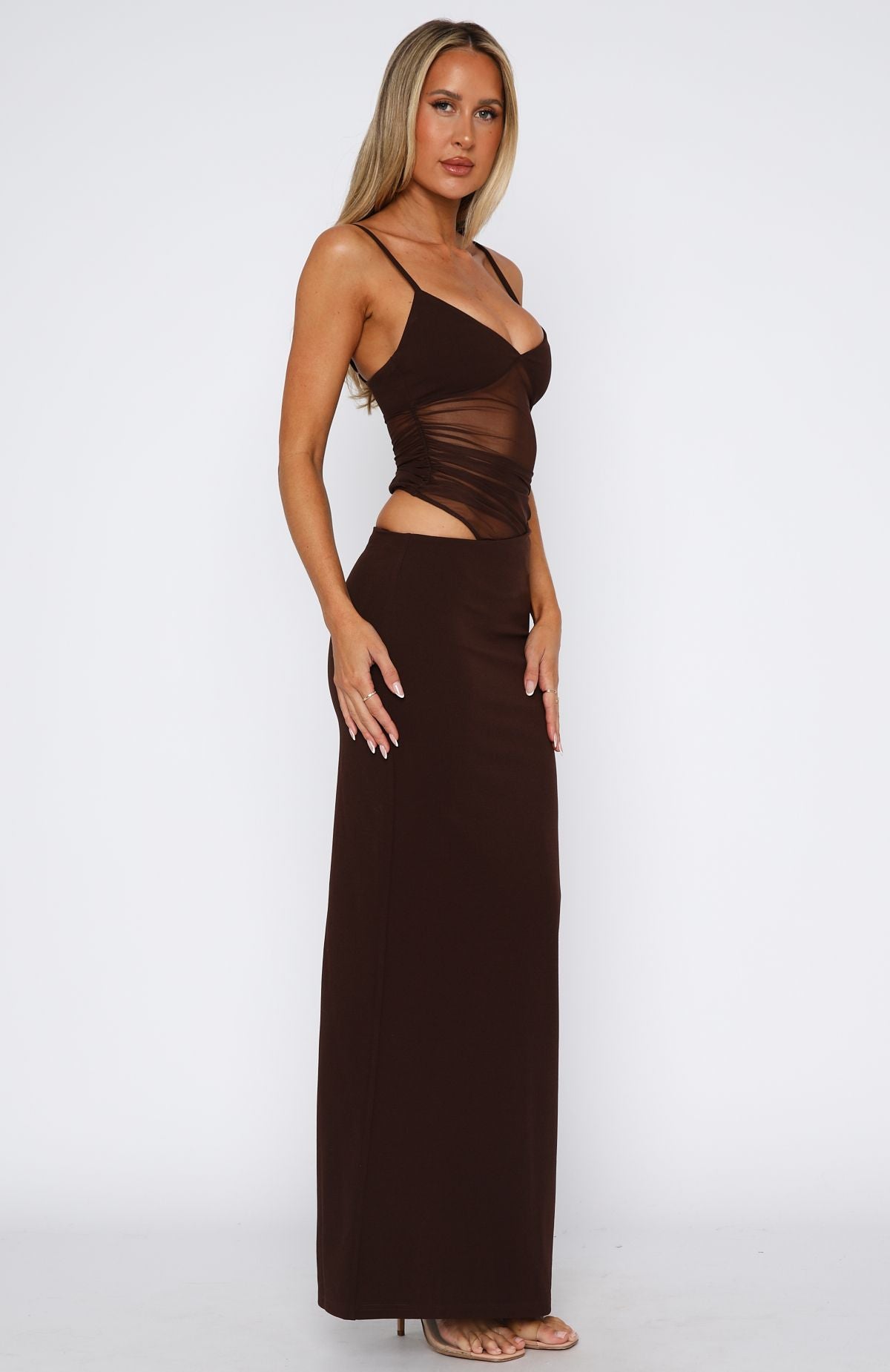 Call Me Up Maxi Dress Chocolate - Image 4