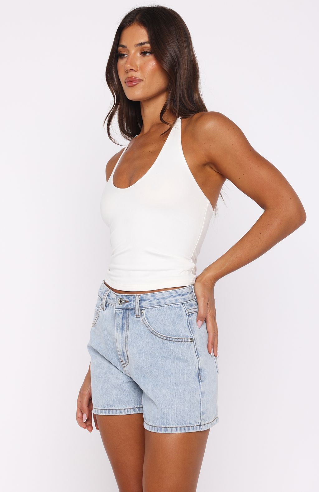 Maddy Denim Shorts Mid Blue - Image 3