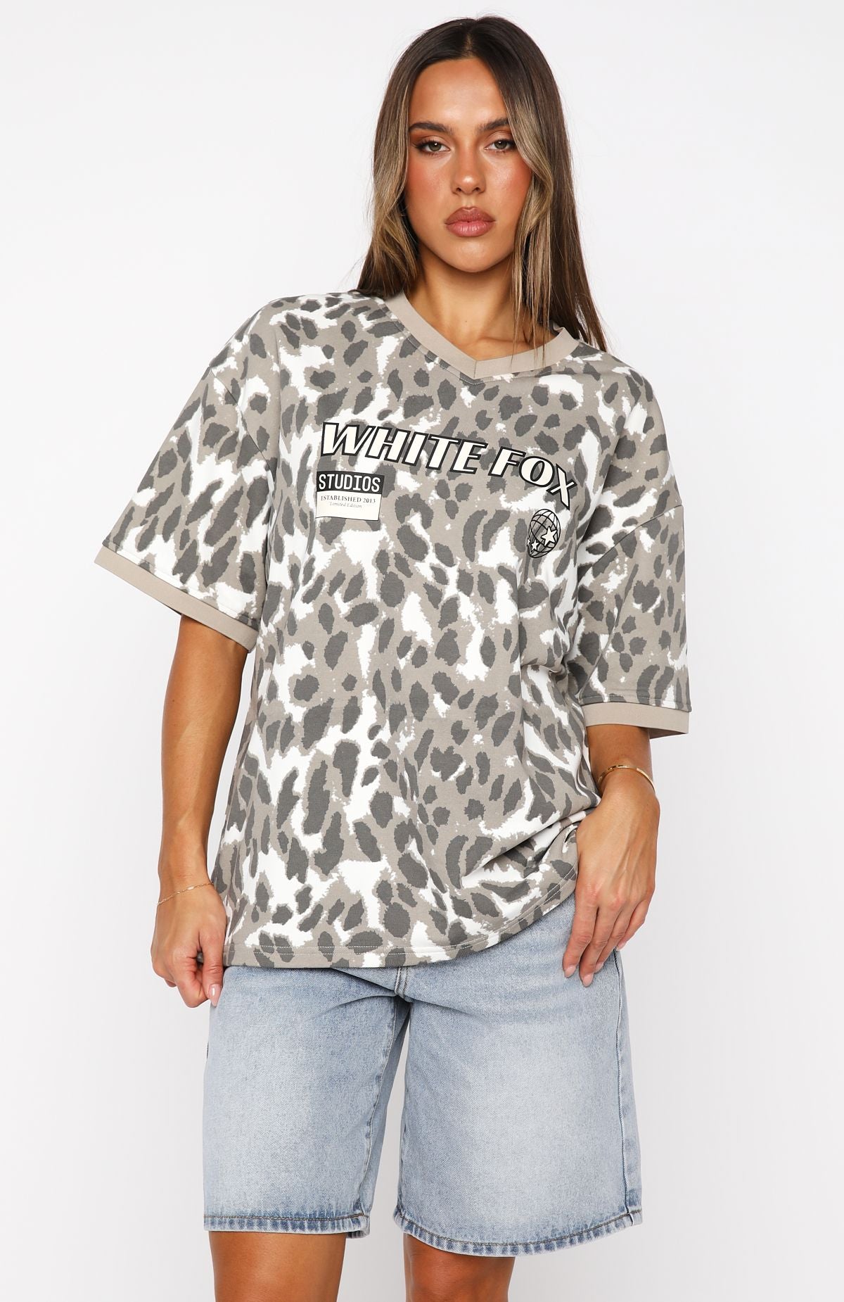 Let's Just Leave Oversized Jersey Washed Leopard Print - Image 2