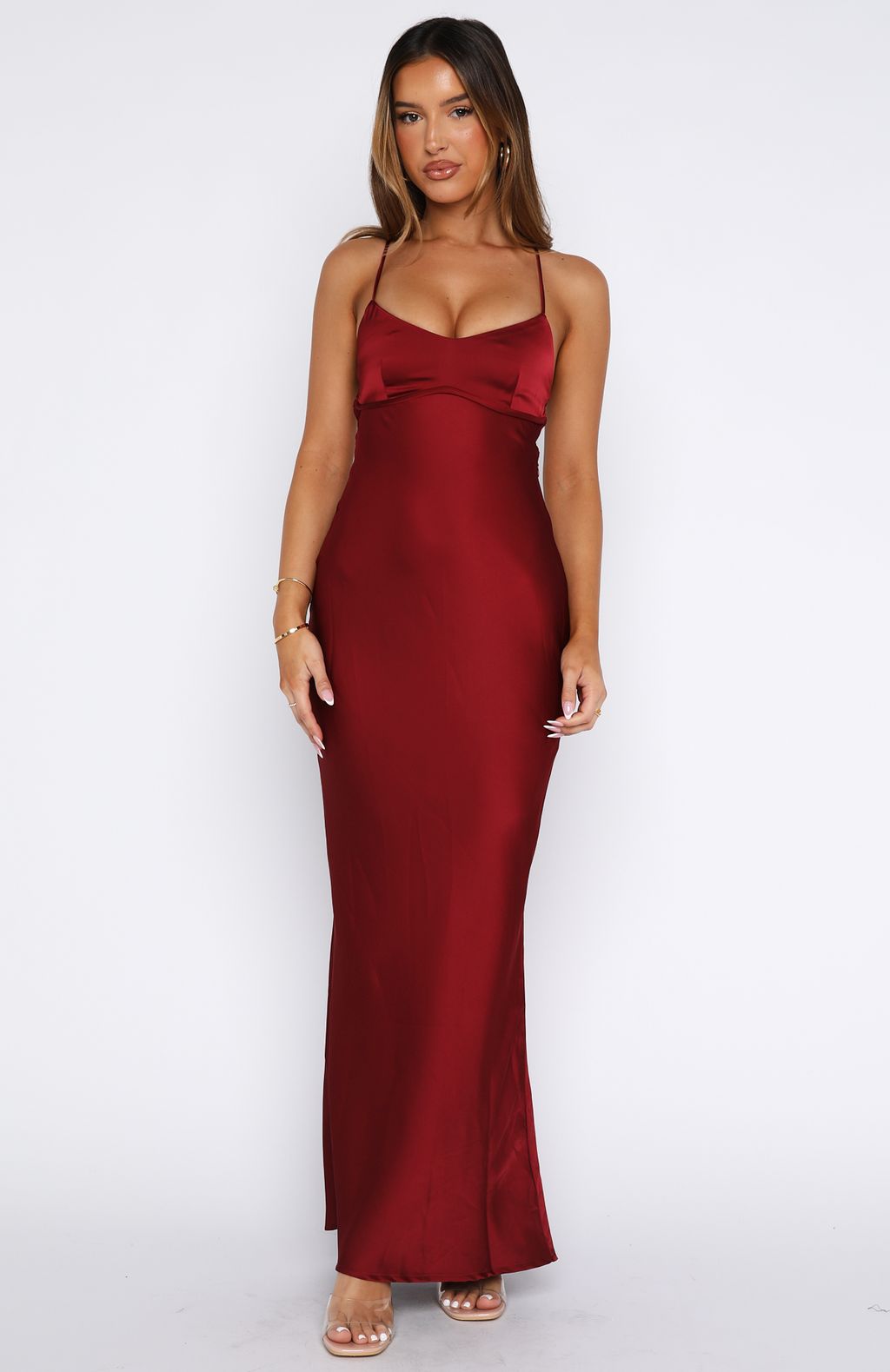 It's Not The Same Maxi Dress Burgundy - Image 3