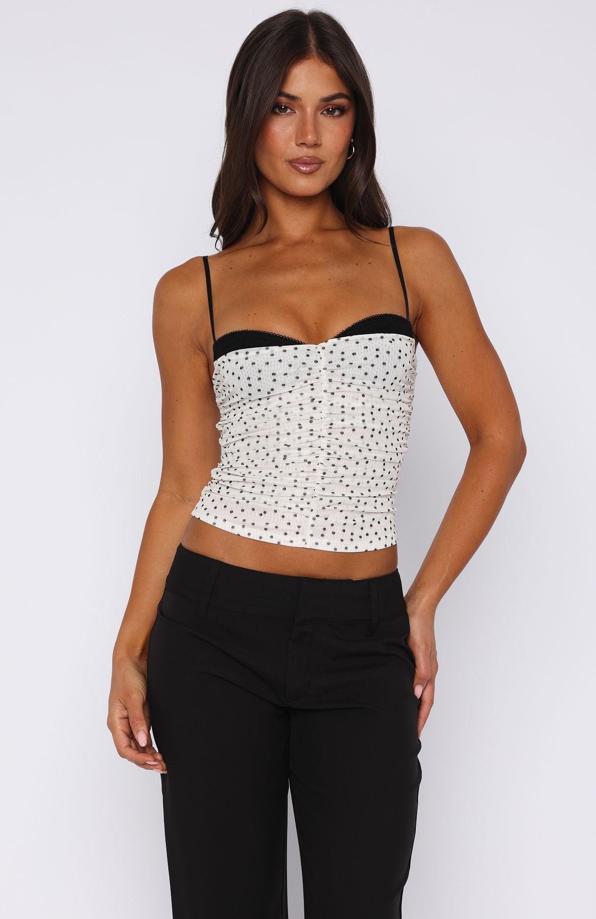 Remind Me Again Bustier Cream Polka Dot - Image 2