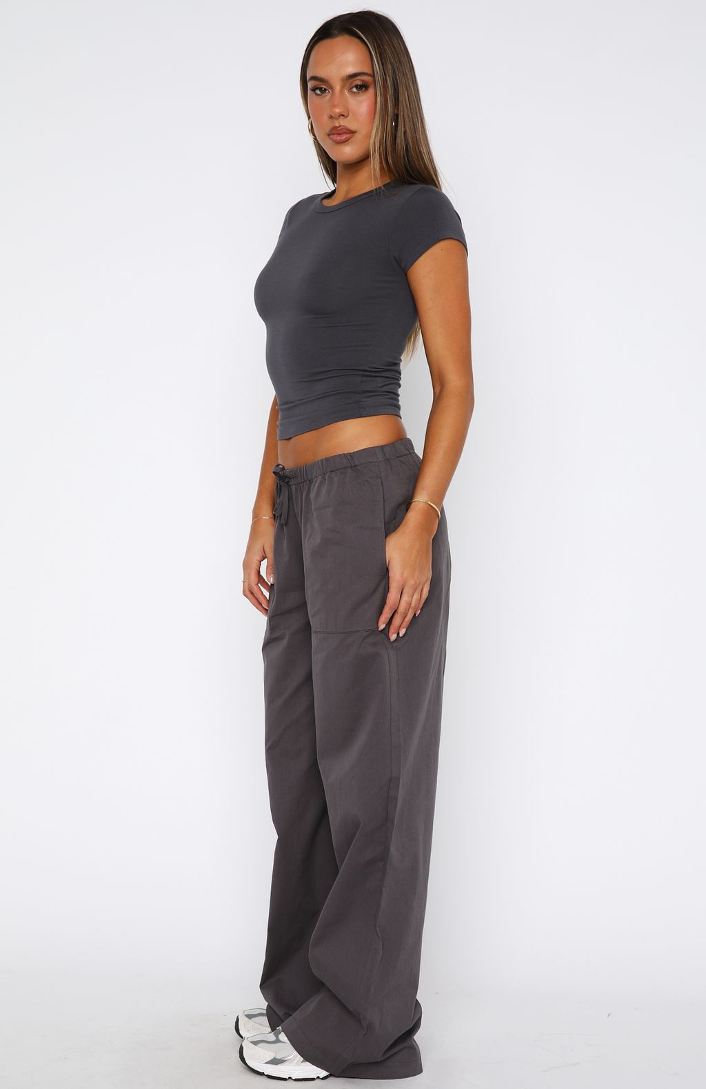 Sweet Like Me Wide Leg Pants Charcoal - Image 3