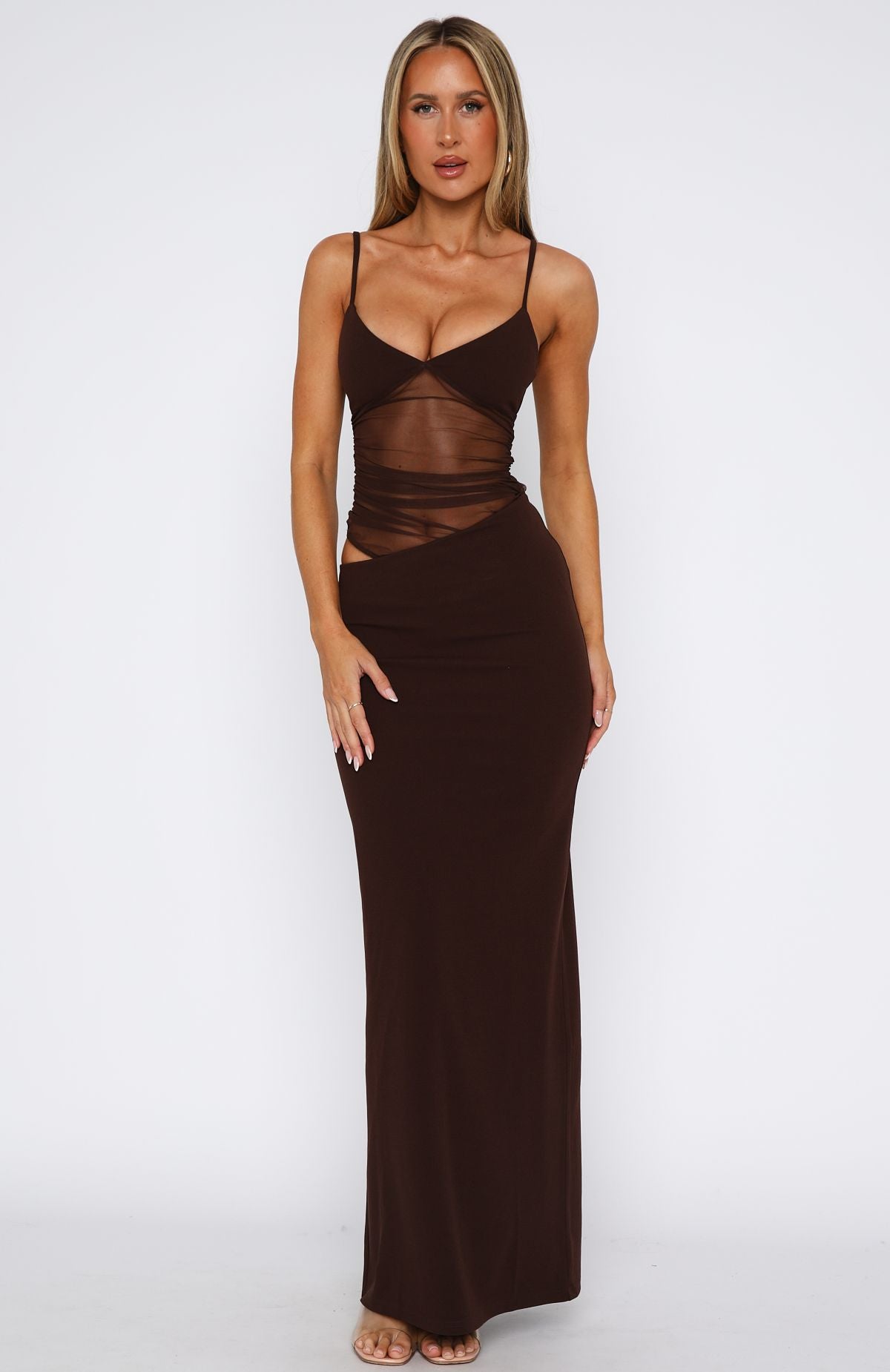 Call Me Up Maxi Dress Chocolate - Image 3