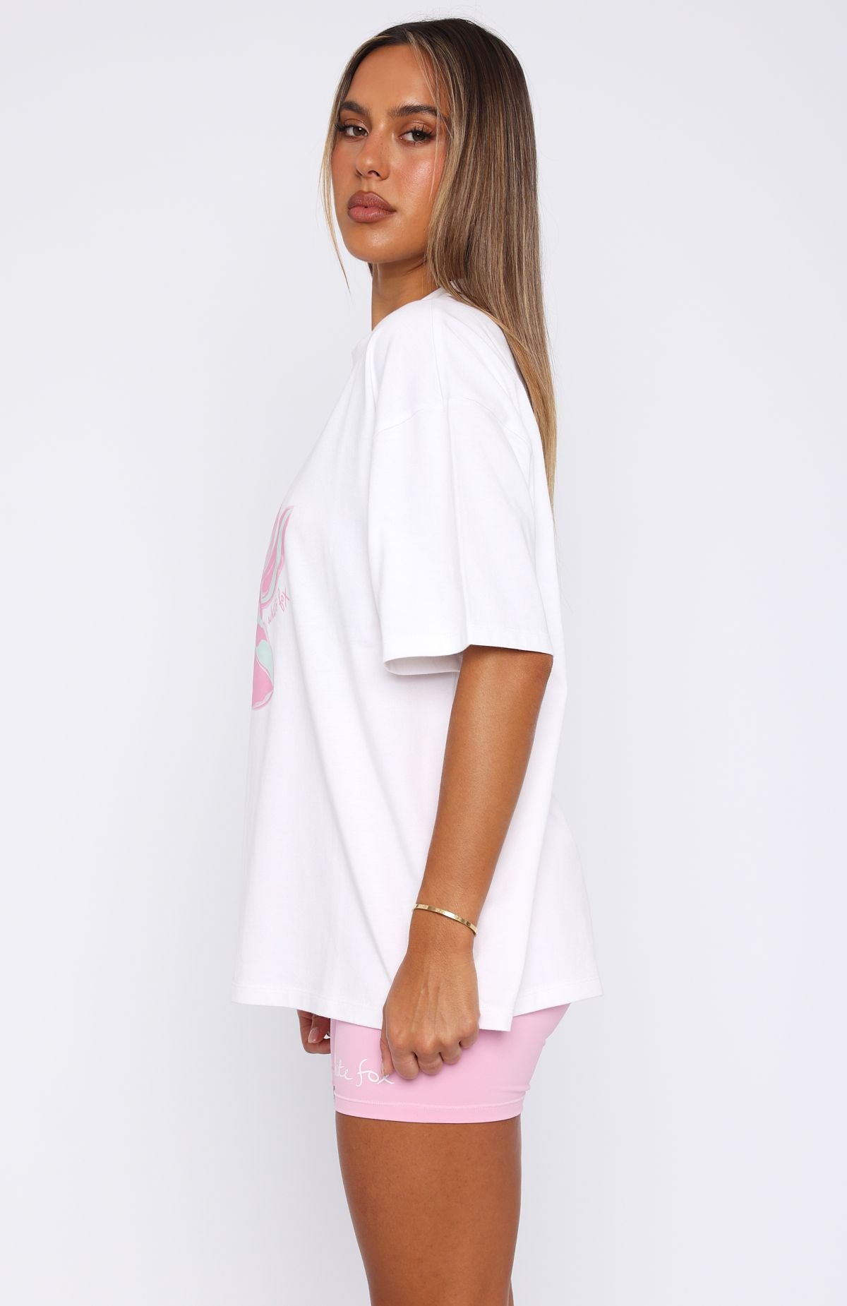 Pick You A Flower Oversized Tee White - Image 3