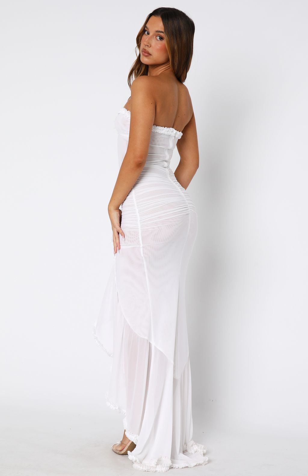 Still Got It Mesh Maxi Dress White - Image 4