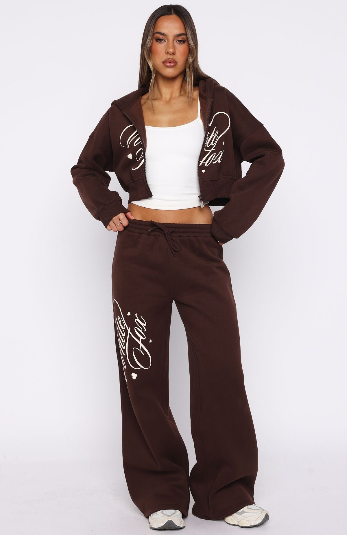 Love You Regardless Wide Leg Sweatpants Chocolate - Image 2