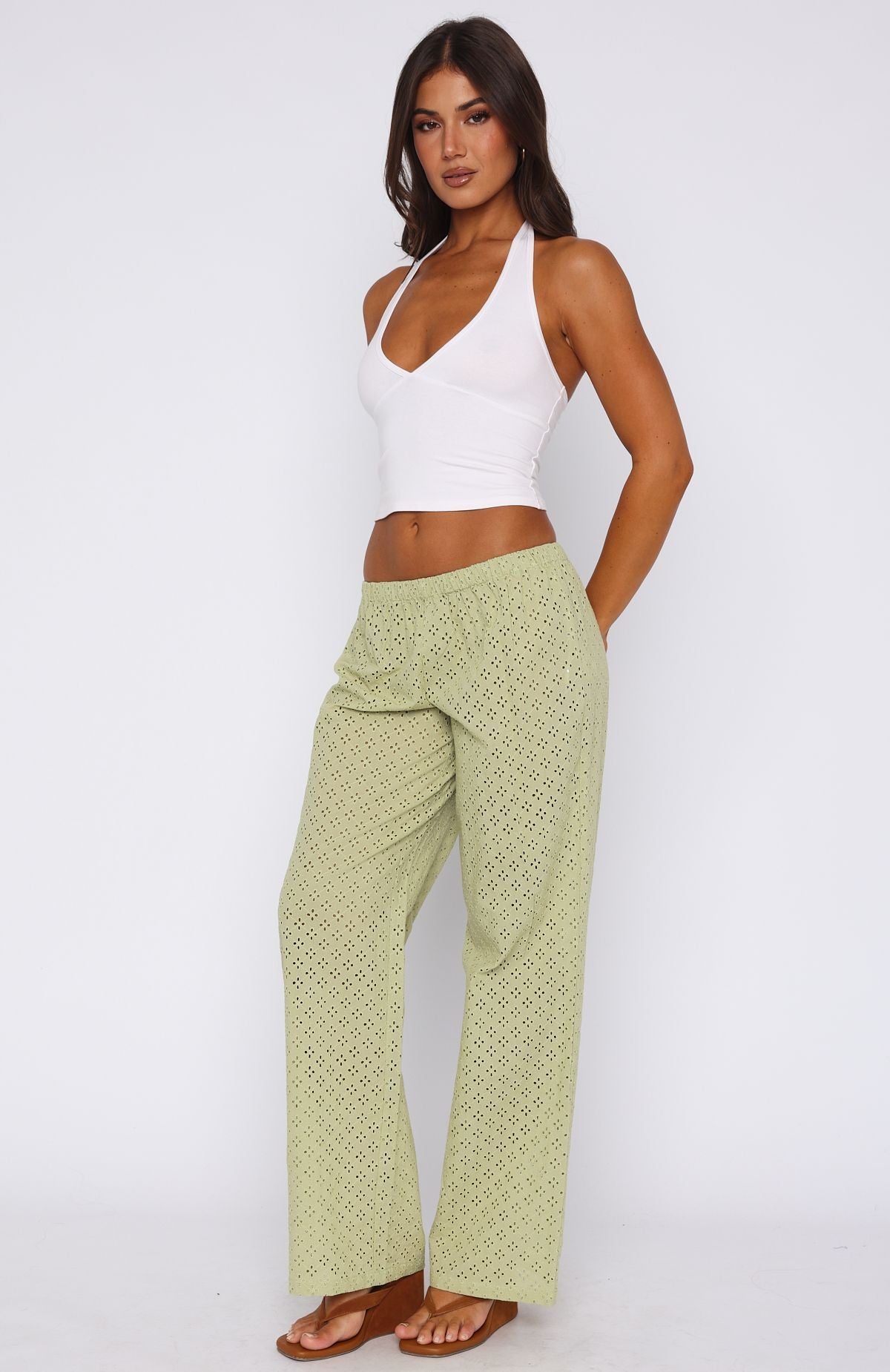 Lost For A While Pants Olive - Image 3