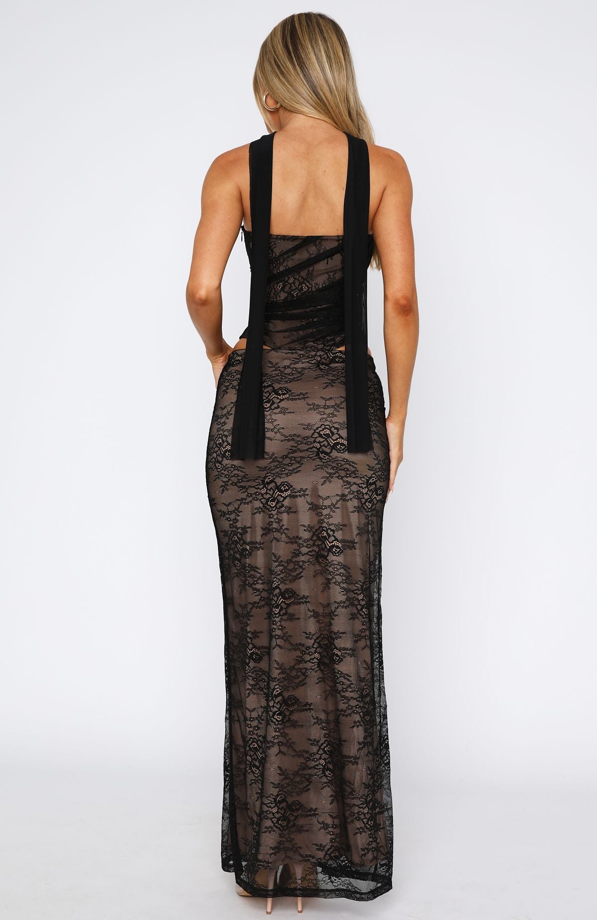 Forever After Lace Maxi Skirt Black - Image 5