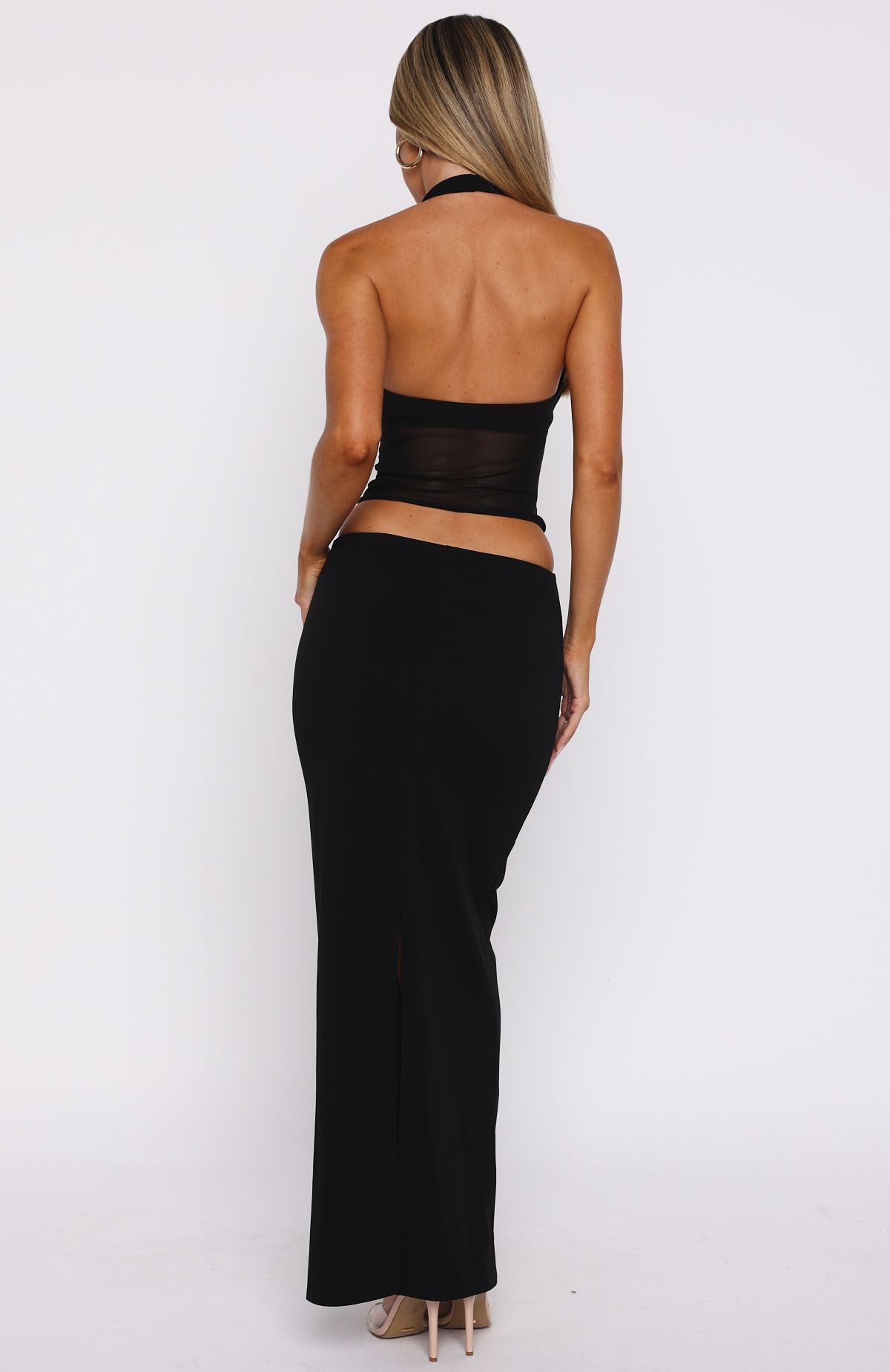No Notes Needed Halter Maxi Dress Black - Image 5