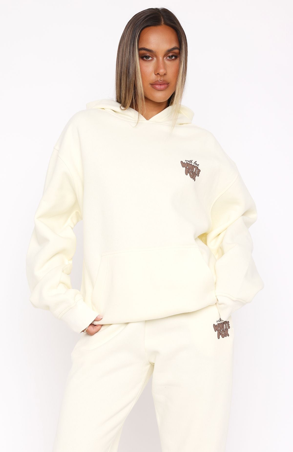 With Love Always Oversized Hoodie Cream - Image 3