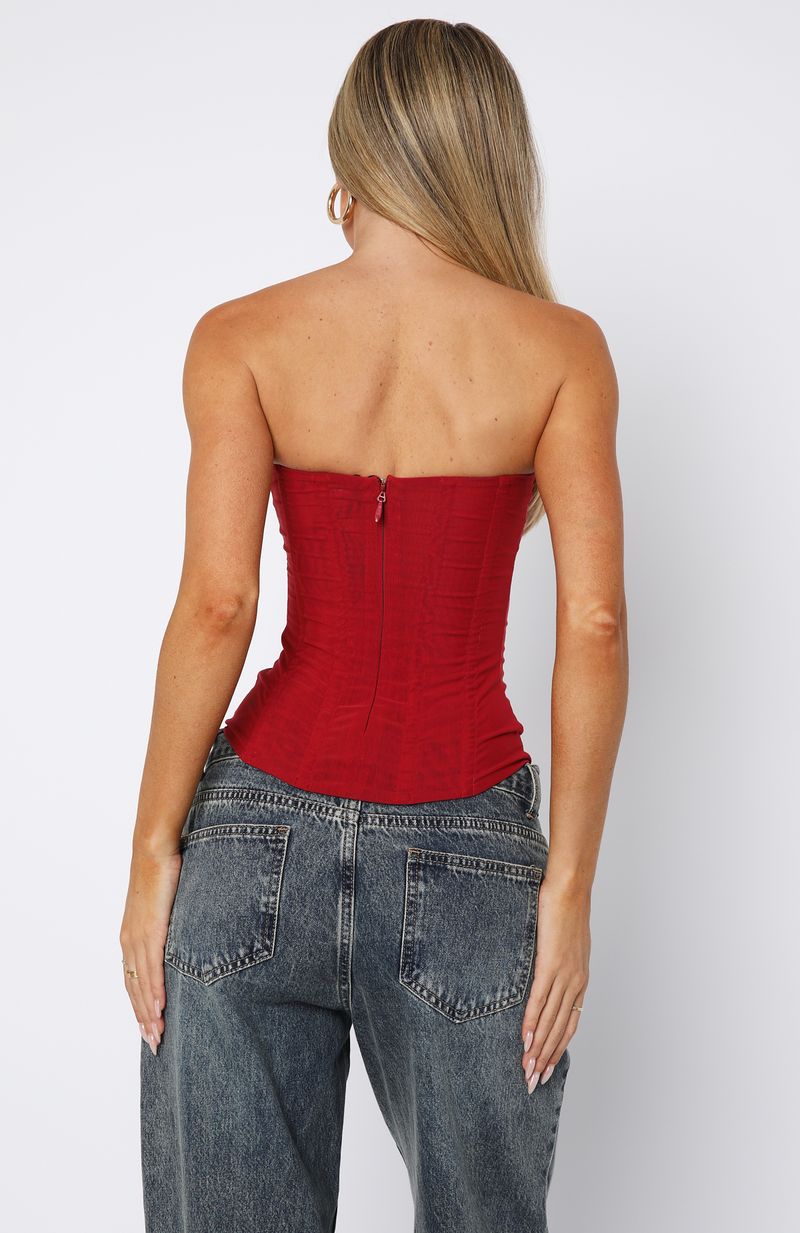 Tell Me A Secret Strapless Bustier Red - Image 4