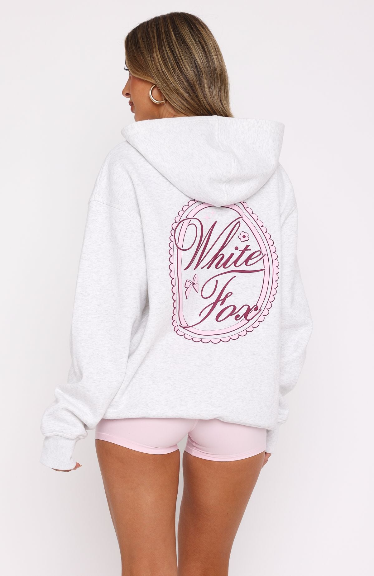 Meet At Sunrise Oversized Hoodie Grey Marle - Image 4