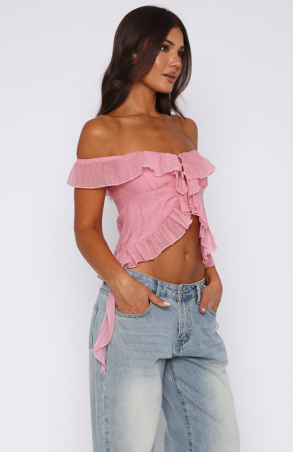 Love The View Off Shoulder Top Candy - Image 3