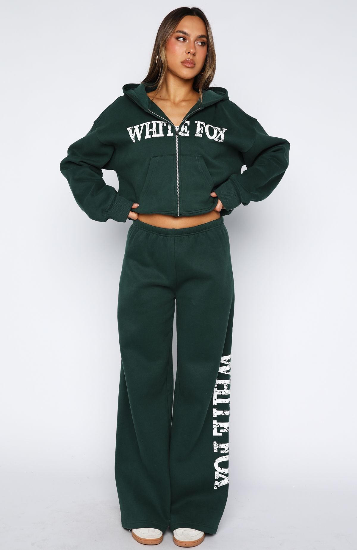 Brand New Start Wide Leg Sweatpants Forest Green - Image 2