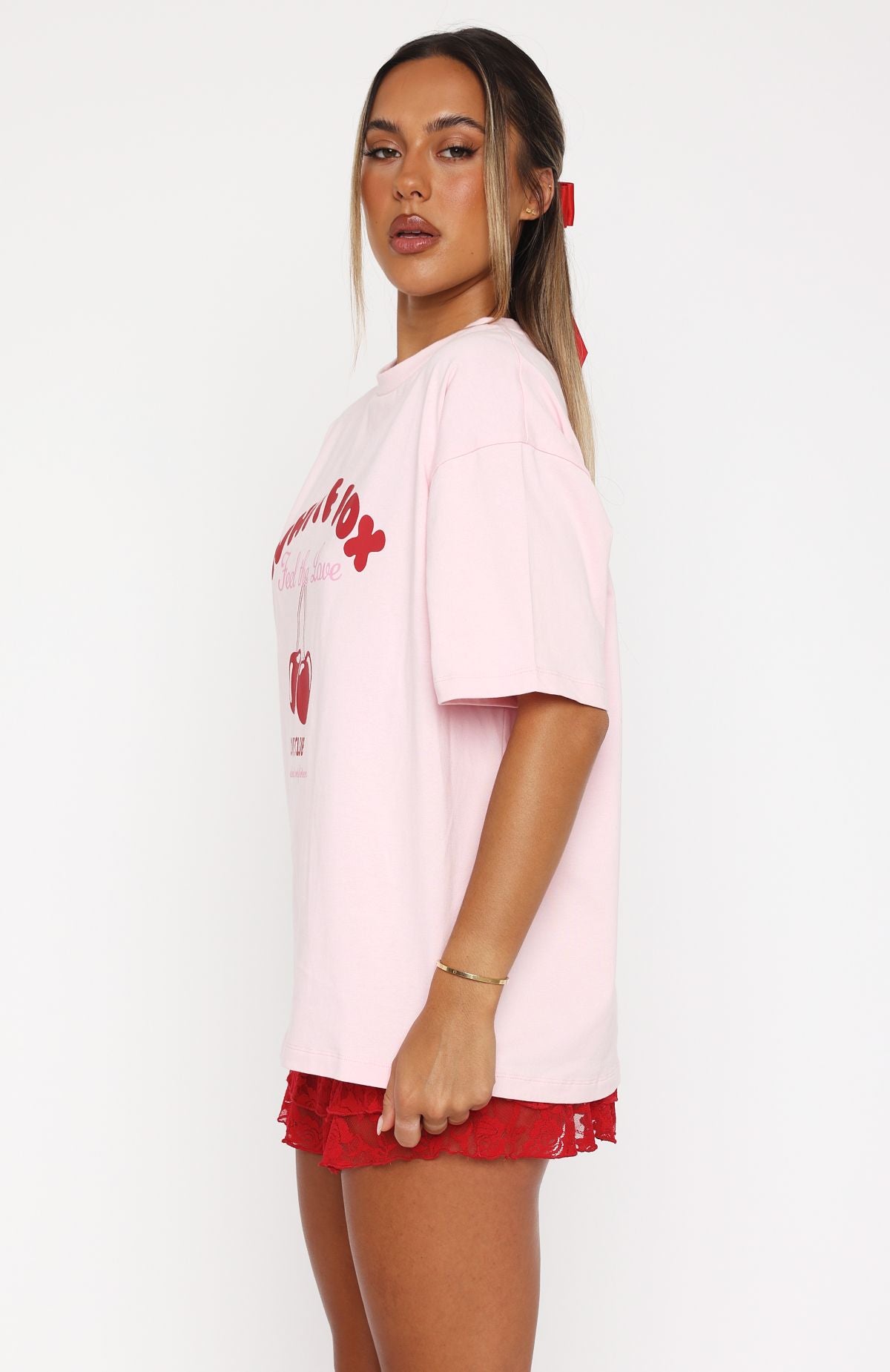 Love Me Tender Oversized Tee Pink - Image 3