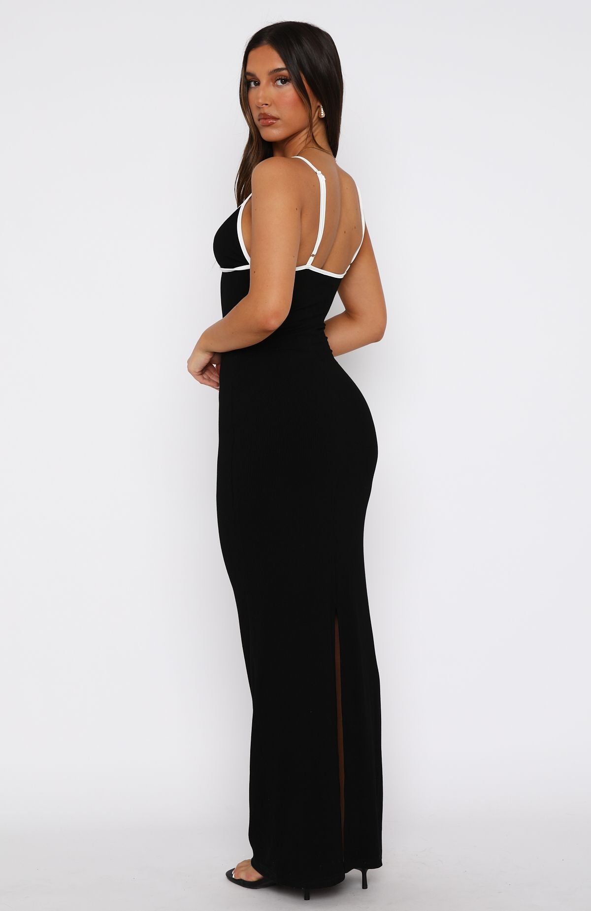 Life Like Mine Ribbed Maxi Dress Black - Image 4