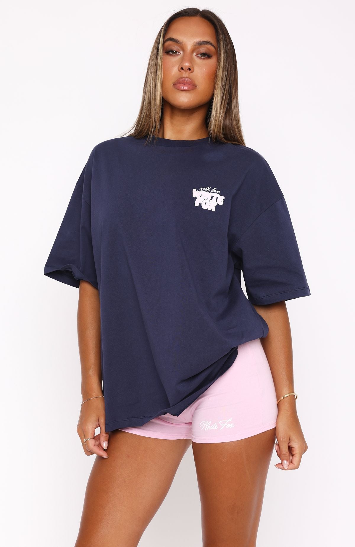 With Love Always Oversized Tee Navy - Image 2