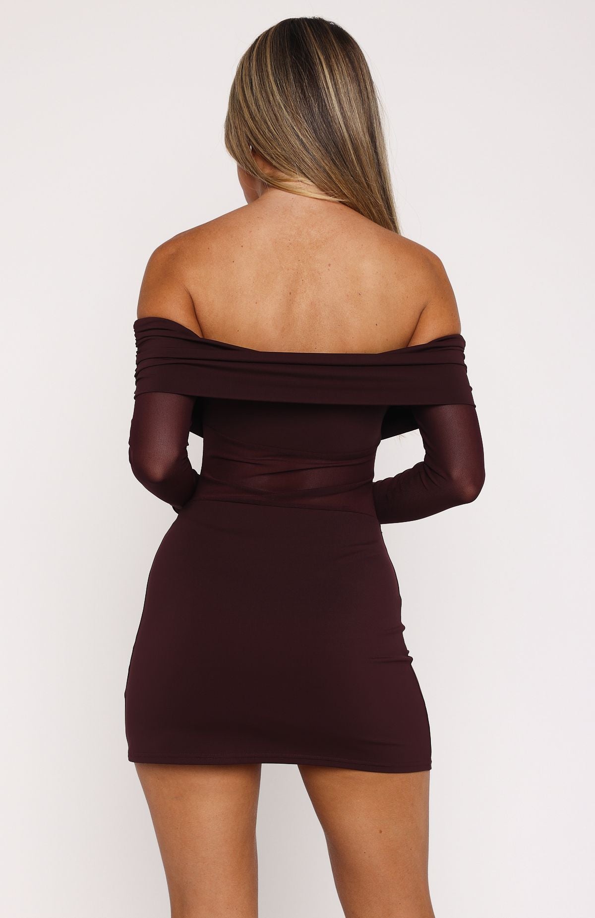 Own Your Story Long Sleeve Mini Dress Burgundy - Image 4