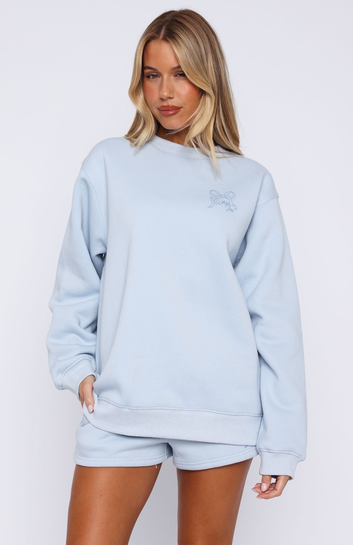 Love You Forever Oversized Sweater Baby Blue - Image 3