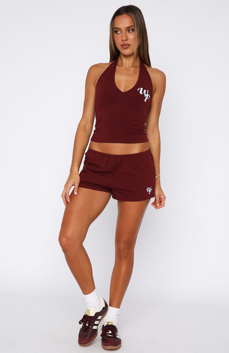 Made Me Better Relaxed Shorts Burgundy - Image 5