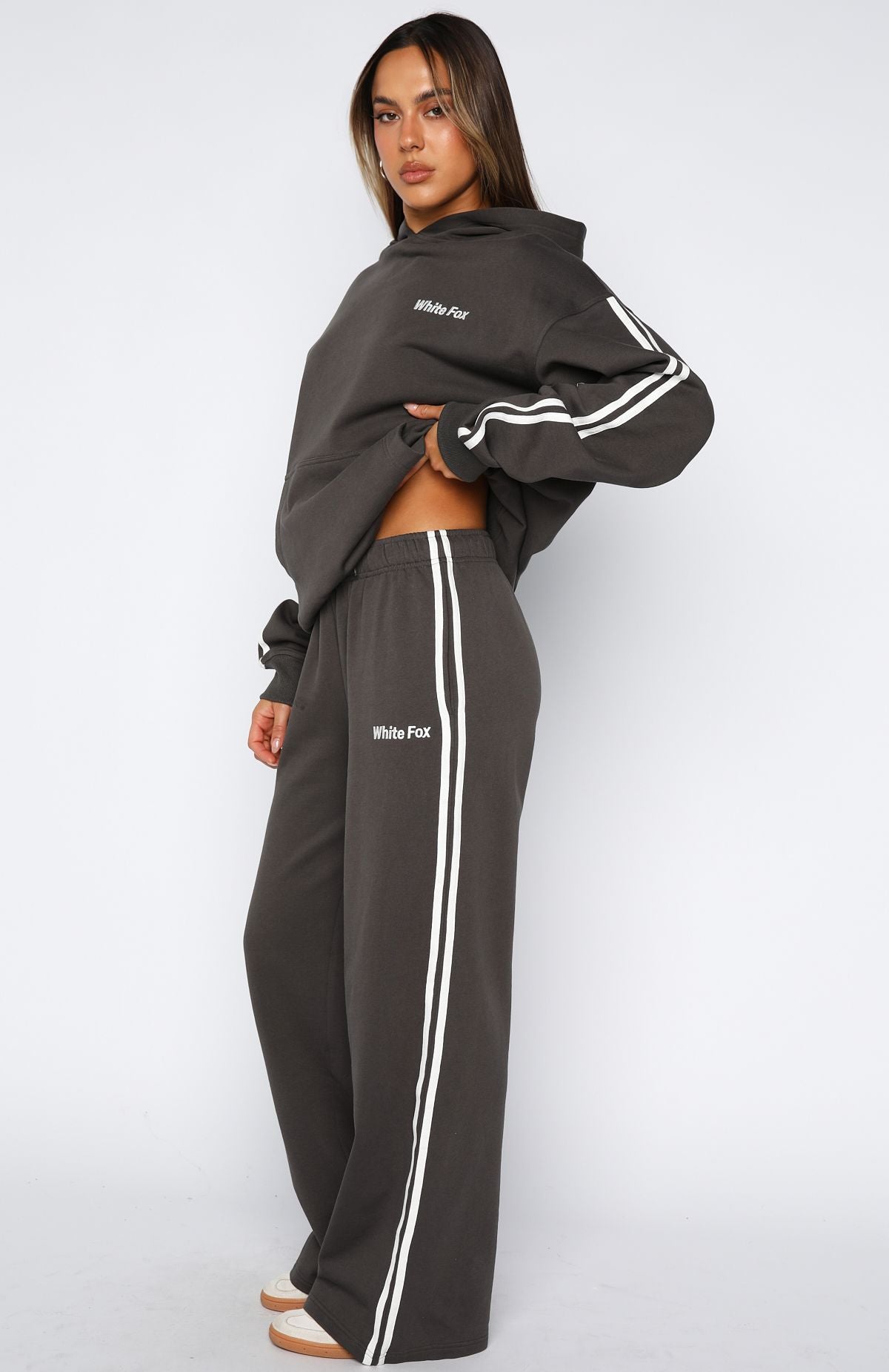 Star Student Wide Leg Sweatpants Charcoal - Image 3