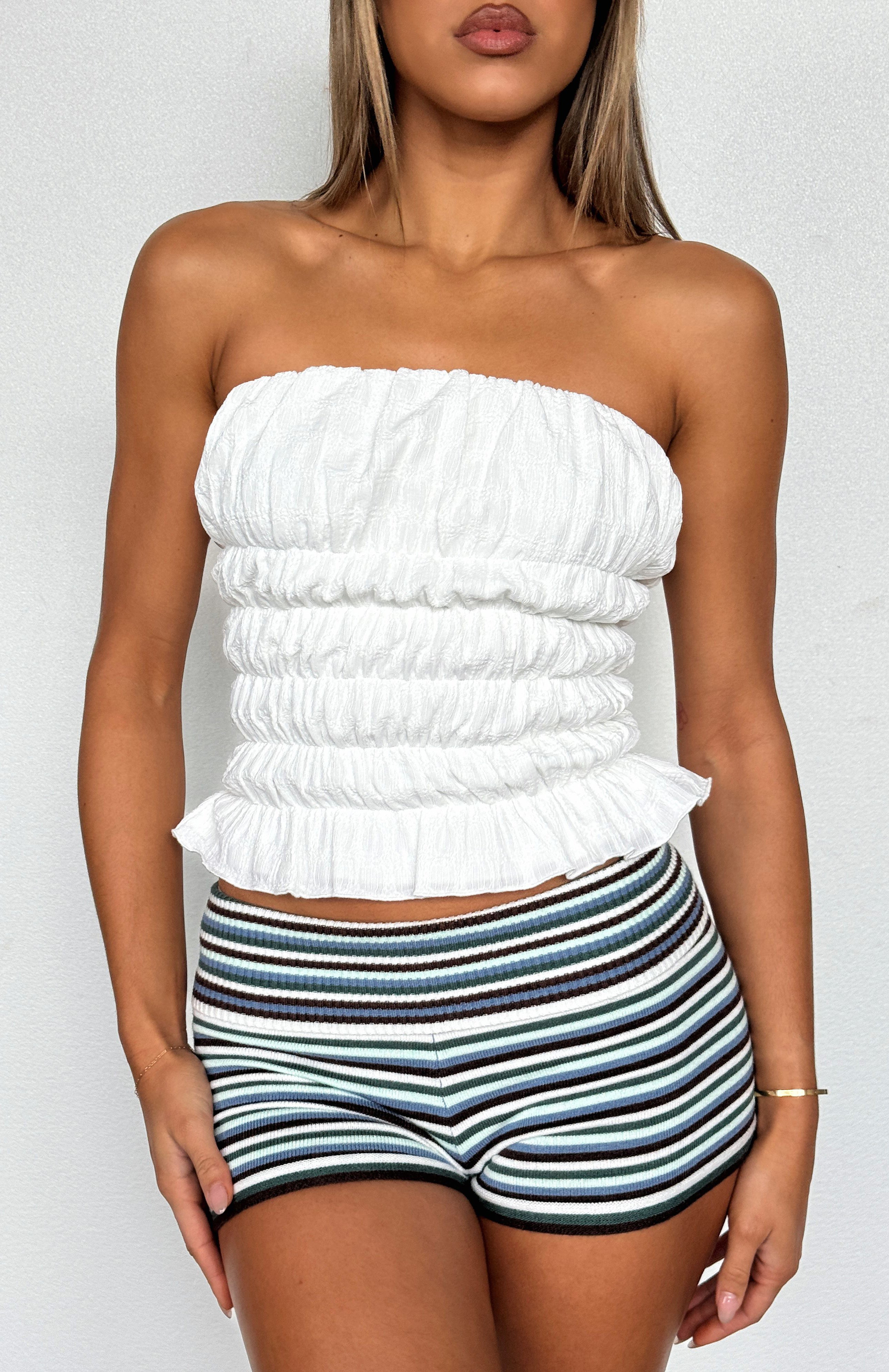 On To Something Strapless Top White - Image 6