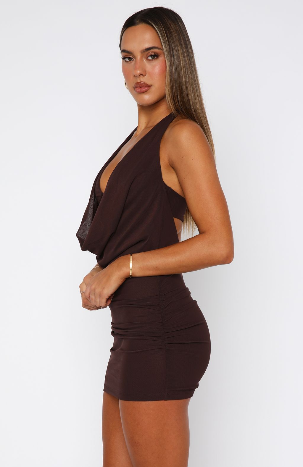 Better Than Revenge Mini Dress Chocolate - Image 3