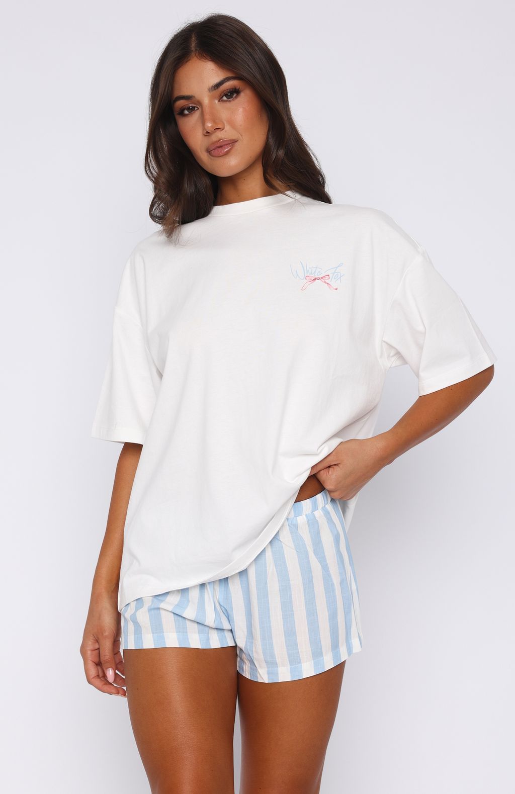 Echoes Of You Pyjama Shorts Blue/White - Image 2