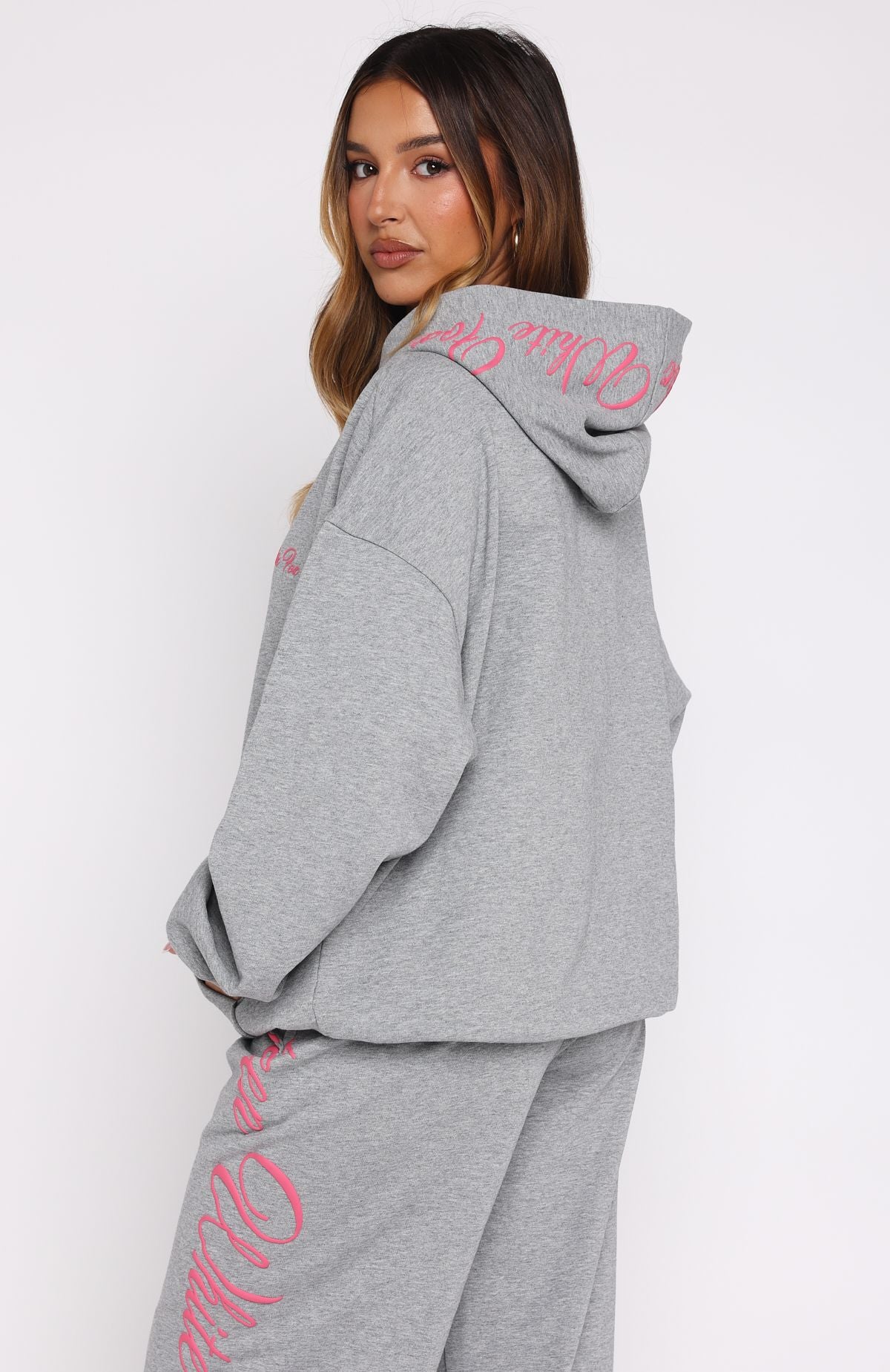 Lucky Thirteen Shaya Oversized Hoodie Dark Grey Marle - Image 4