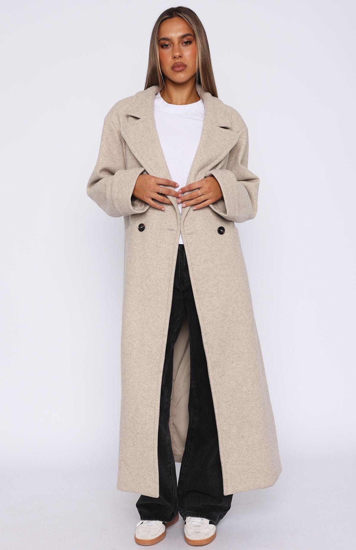 Winter Holiday Oversized Coat Oat - Image 2