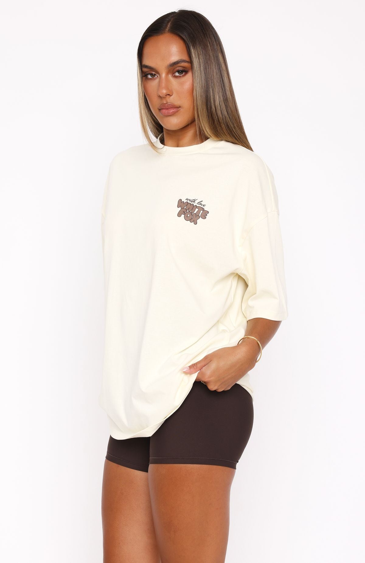 With Love Always Oversized Tee Cream - Image 4