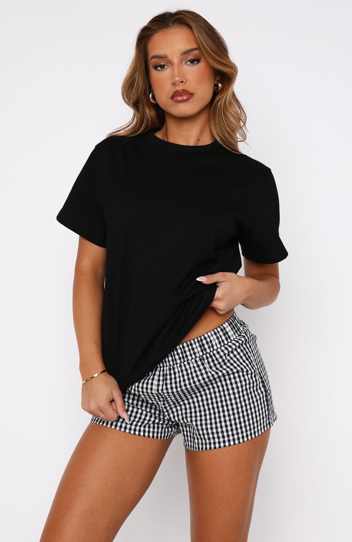 Thought About It Shorts Black Gingham - Image 2