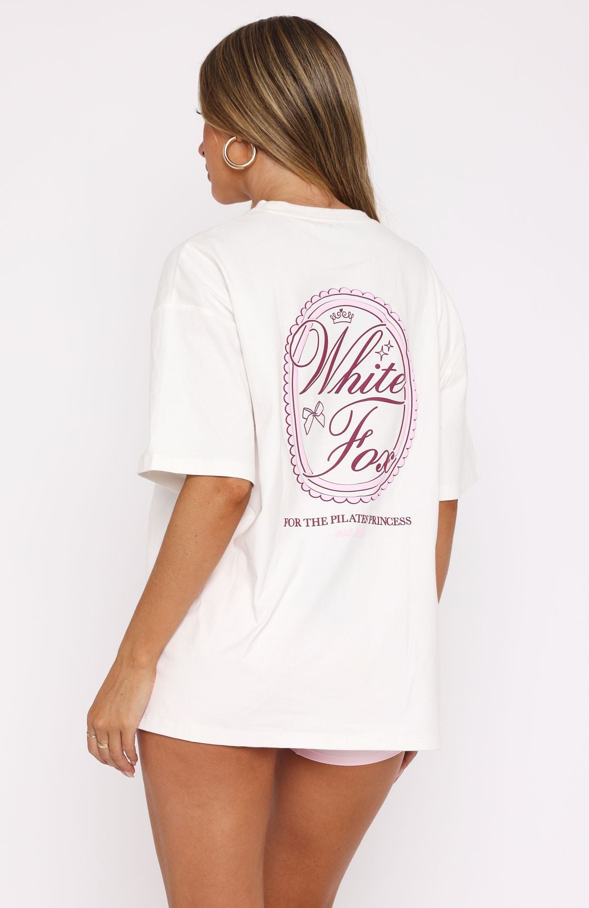 Pilates Princess Oversized Tee White - Image 4