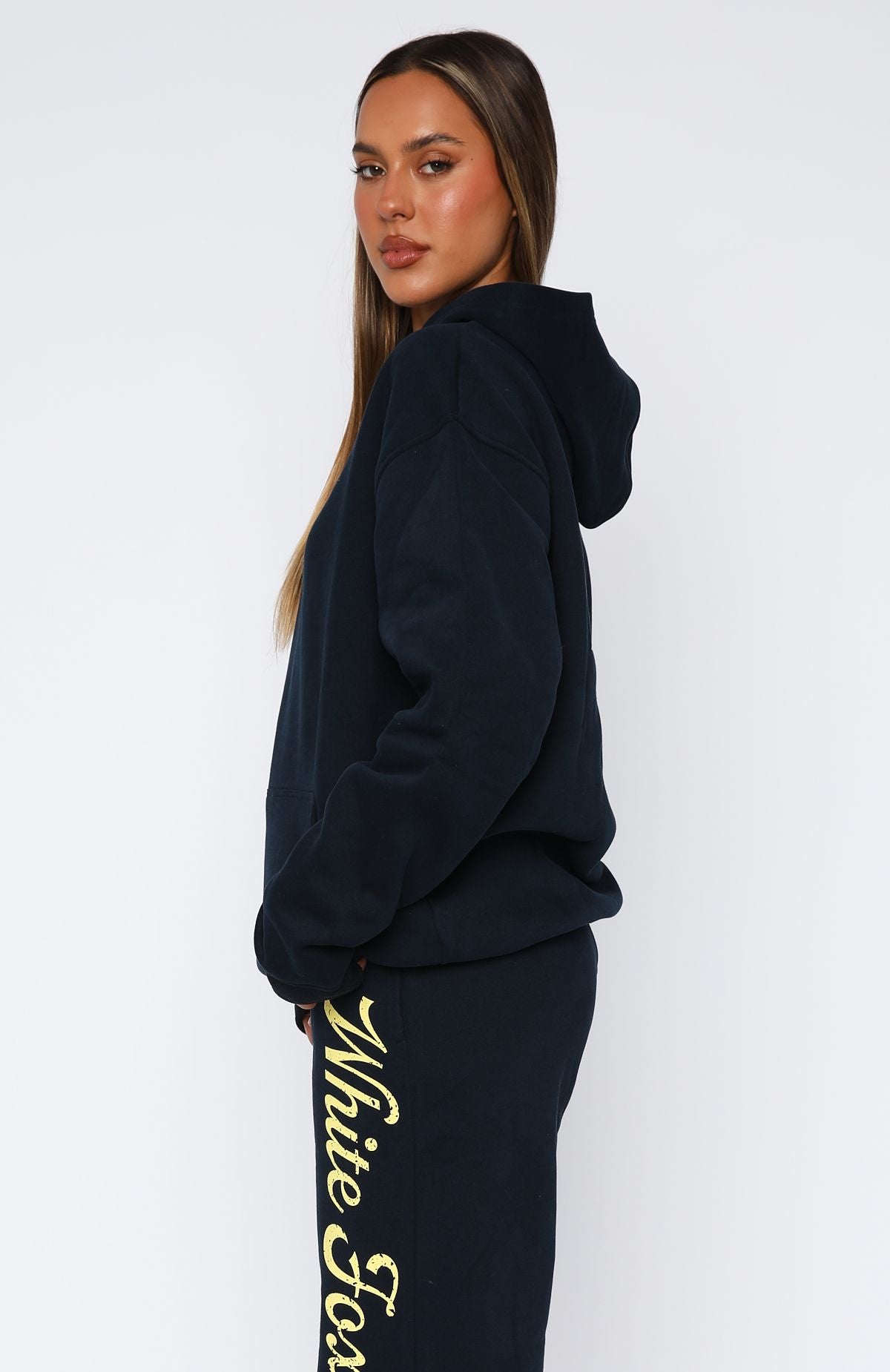 The Good Life Back Graphic Oversized Hoodie Navy - Image 3