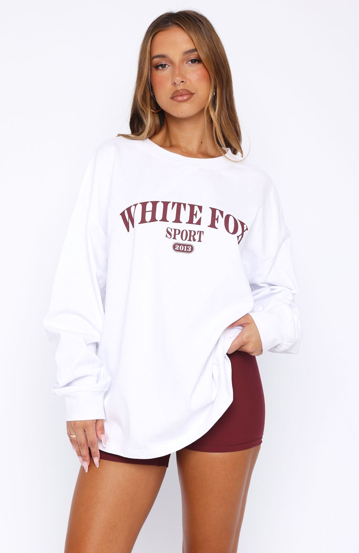 Stand With You Long Sleeve Oversized Tee White - Image 2