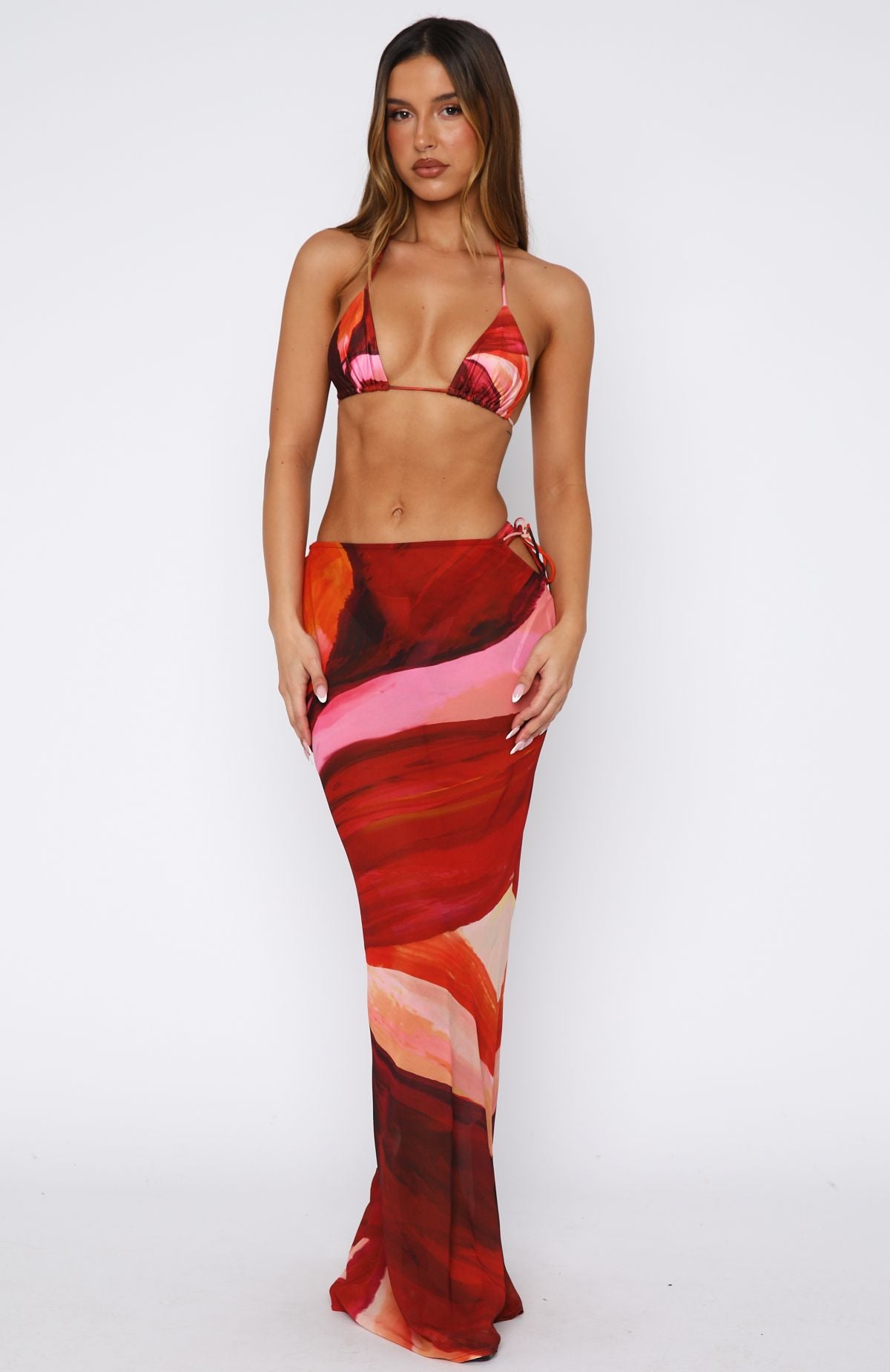 Luminous Maxi Skirt Sunset Petal - Image 2
