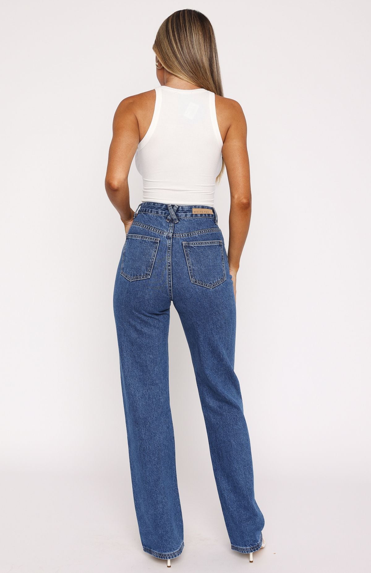 Long Way To Go High Rise Straight Leg Jeans Cobalt Blue Wash - Image 4