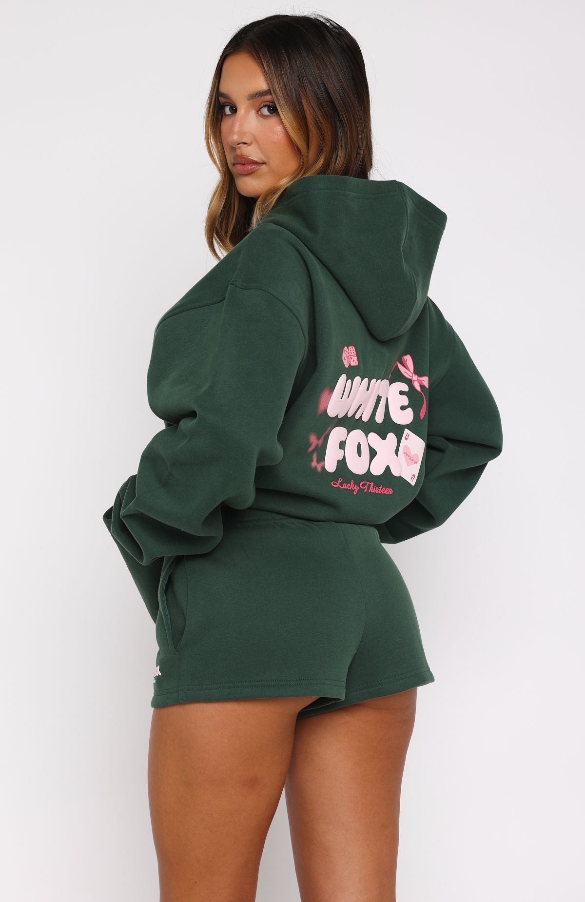 Lucky Thirteen Stephanie Oversized Hoodie Green - Image 4