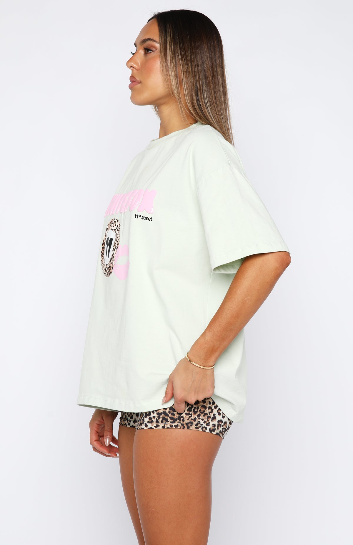 11th Street Concrete Jungle Oversized Tee Iced Matcha - Image 3