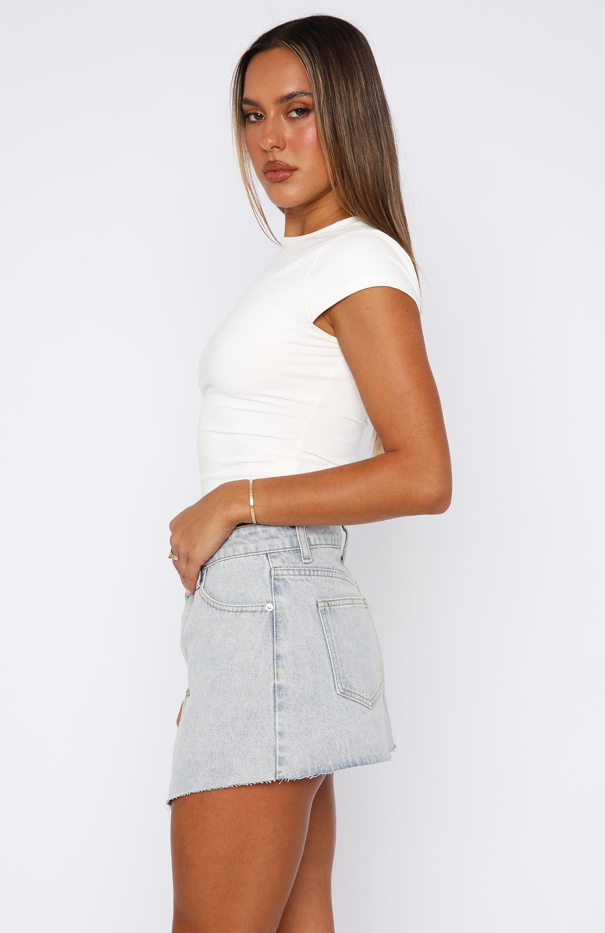 Best For Last Denim Mini Skirt Glacier Blue - Image 2