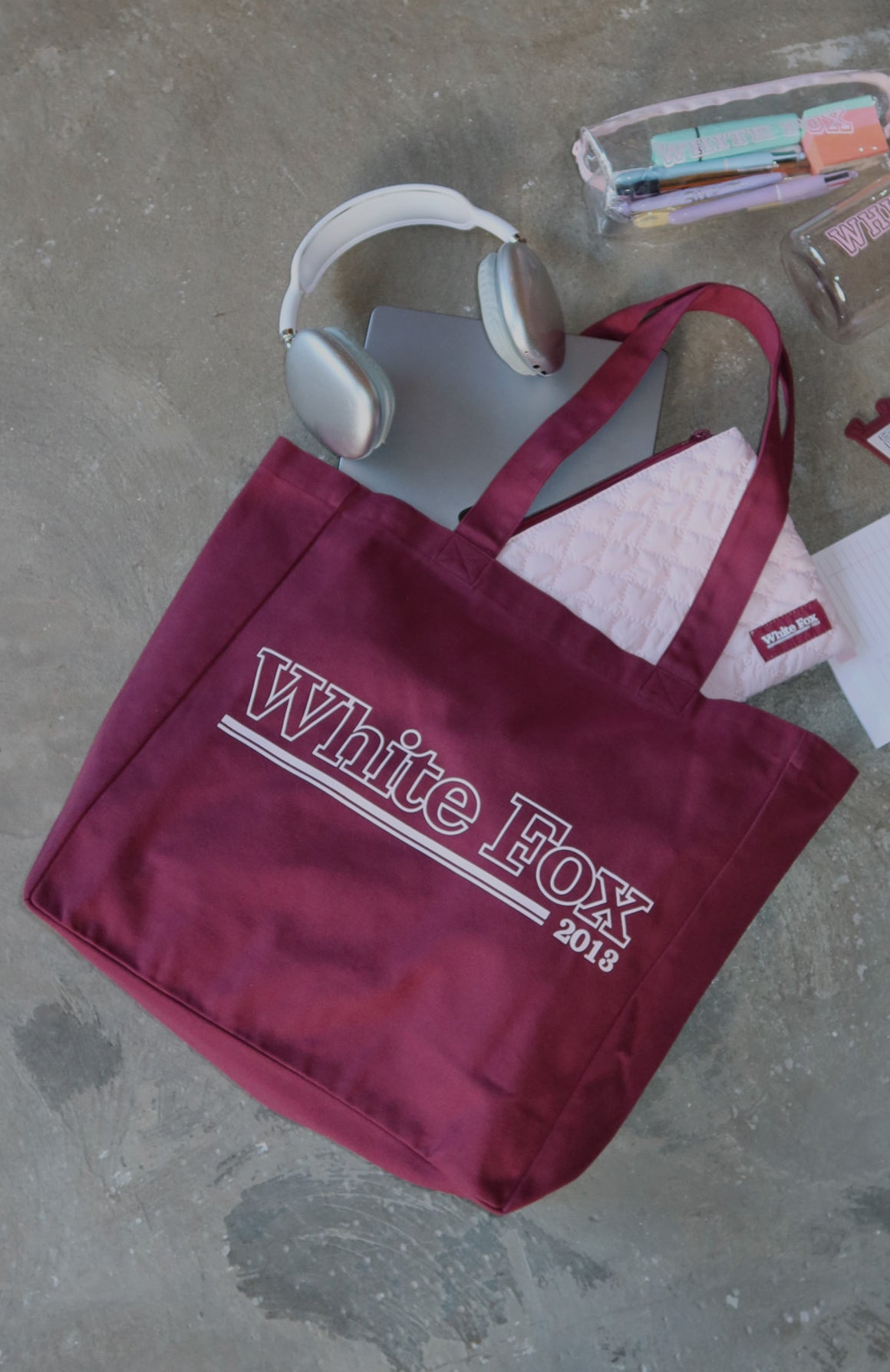 No Hesitation Tote Bag Burgundy/Pink - Image 2